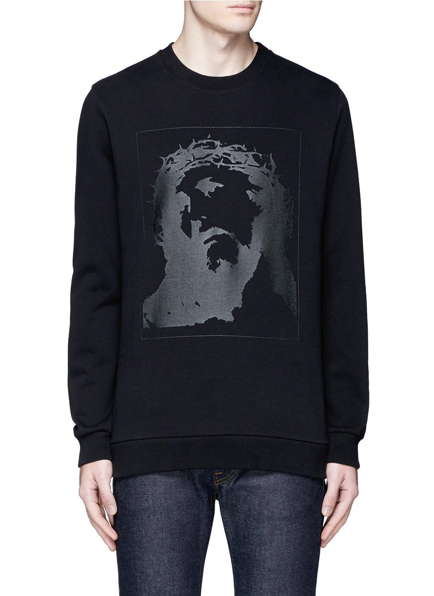 Givenchy Jesus Print Cotton Sweatshirt 
