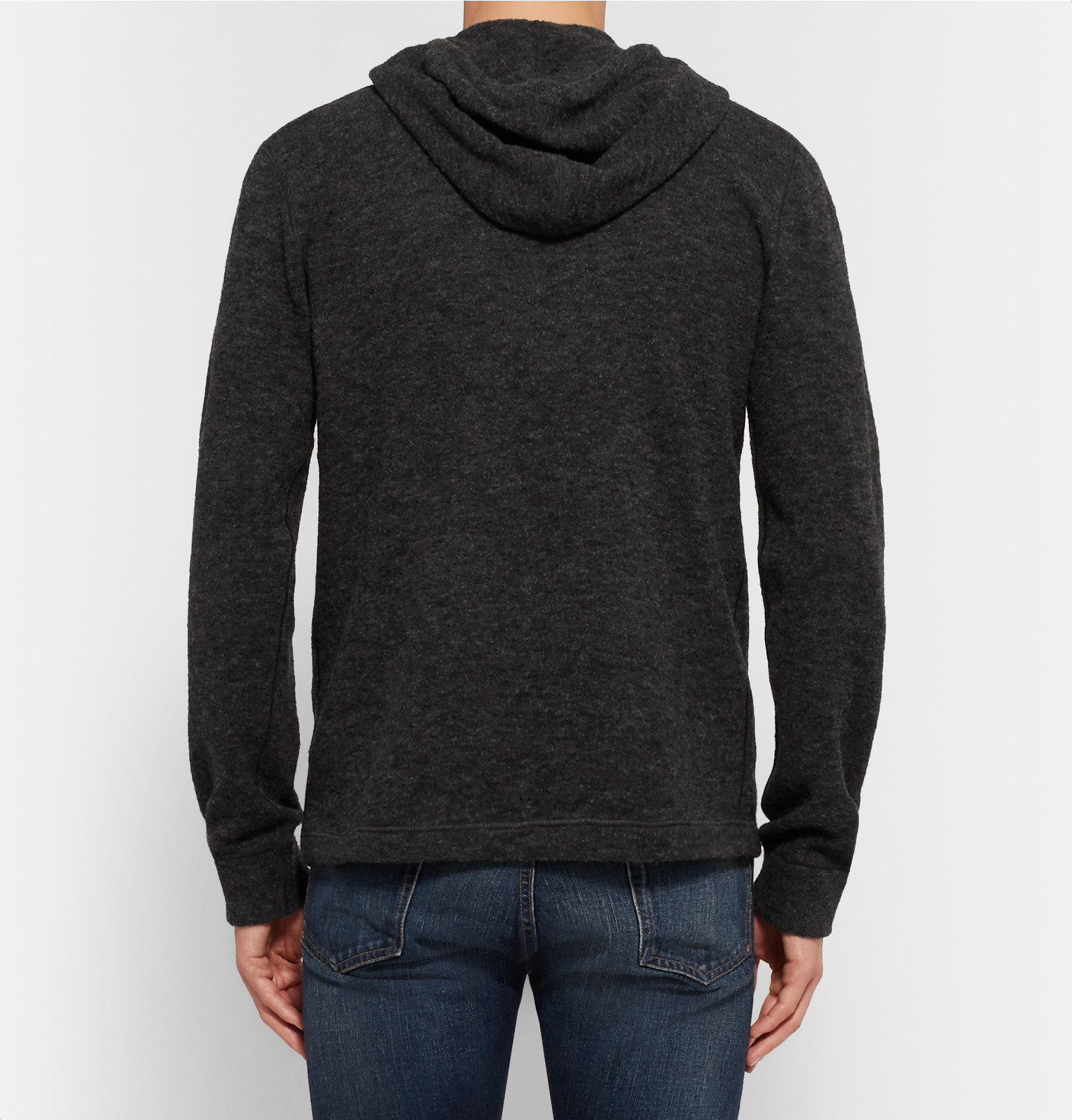 Club Monaco Boiled Merino Wool-blend Hoodie in Charcoal (Grey) for Men