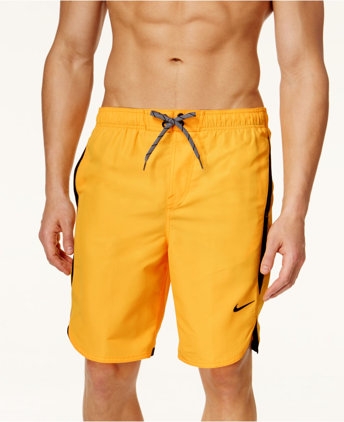 yellow nike swim trunks