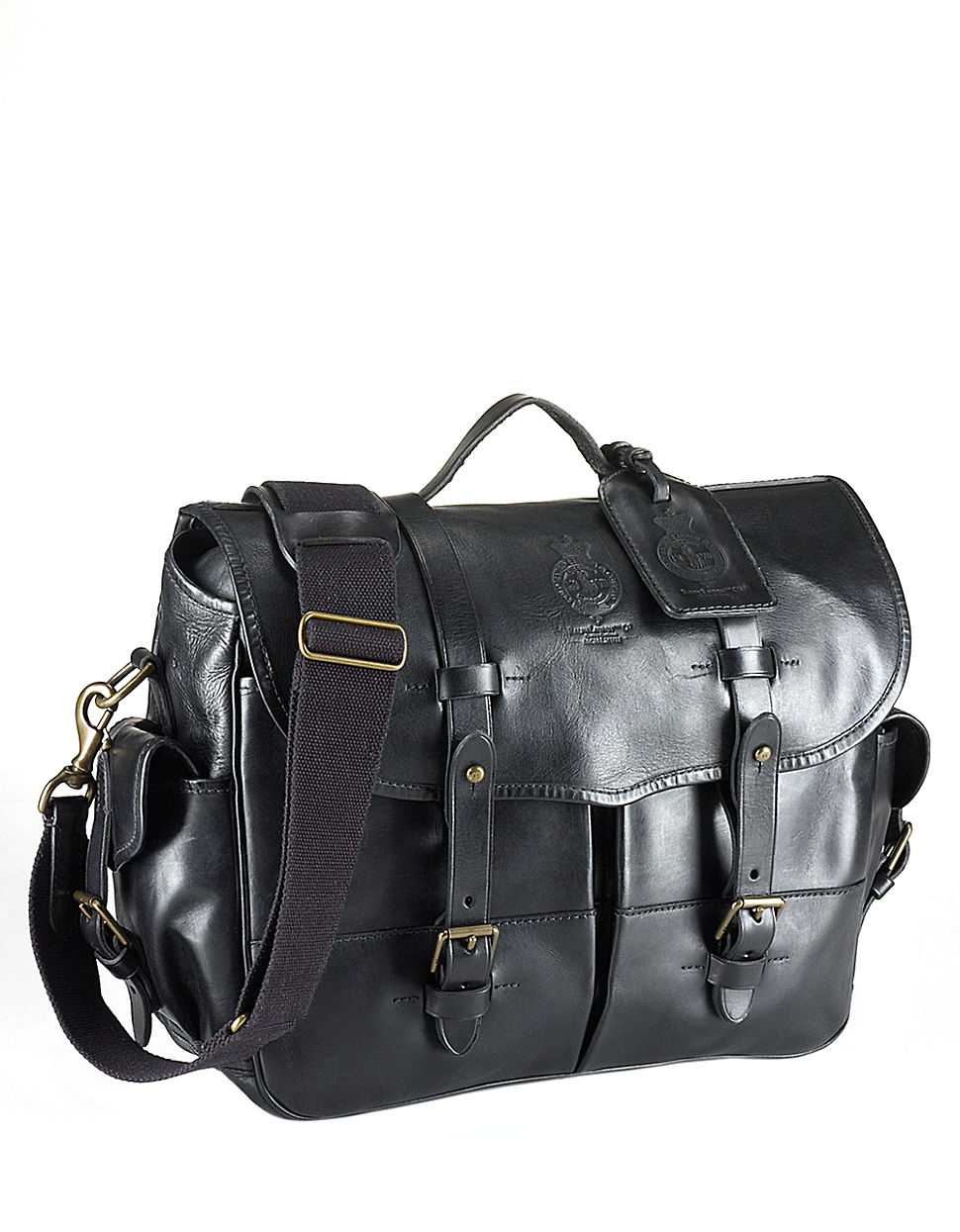 Polo ralph lauren Leather Messenger Bag in Black for Men Lyst