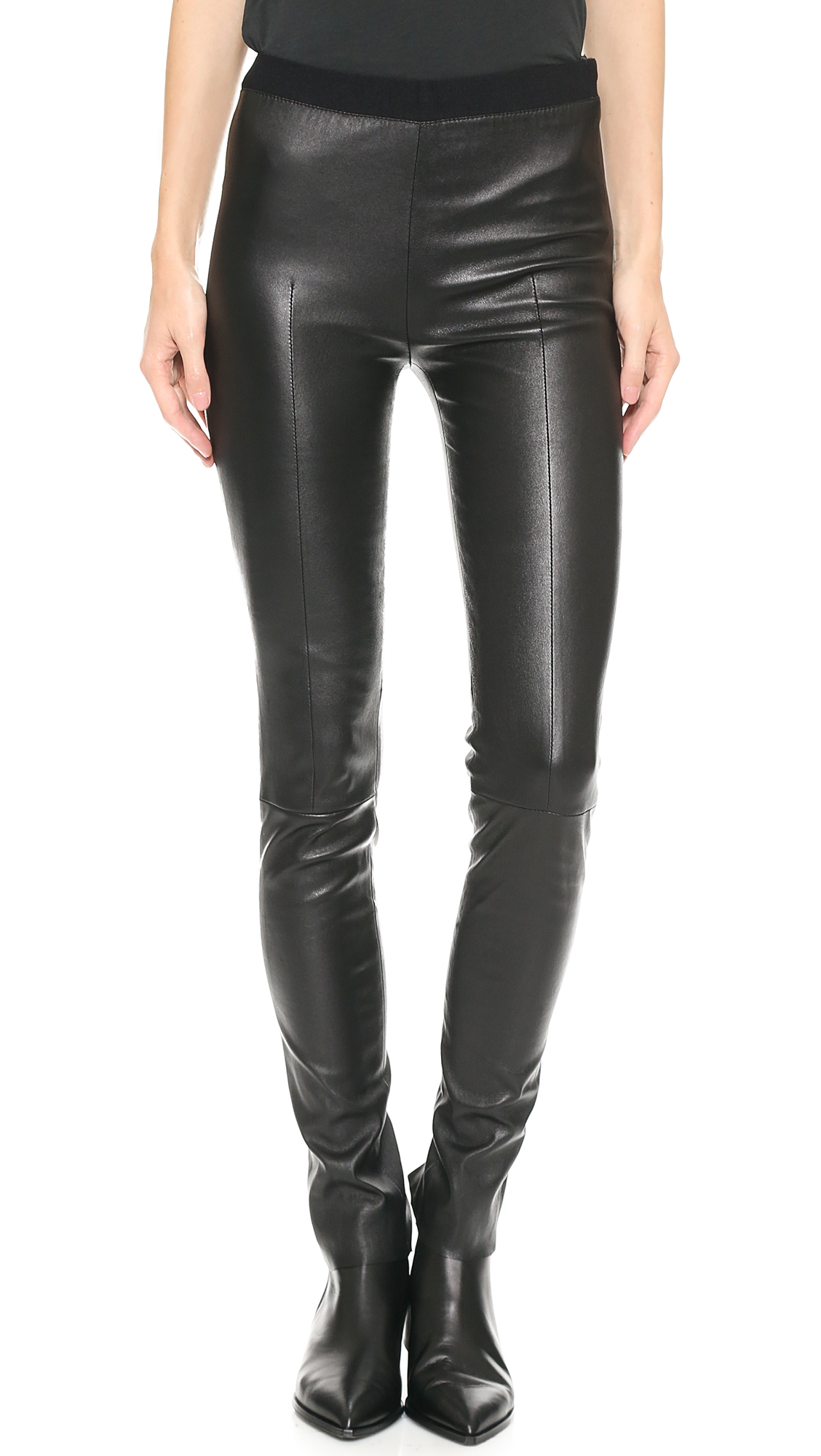 Acne Studios Clean Leather Pants - Black | Lyst