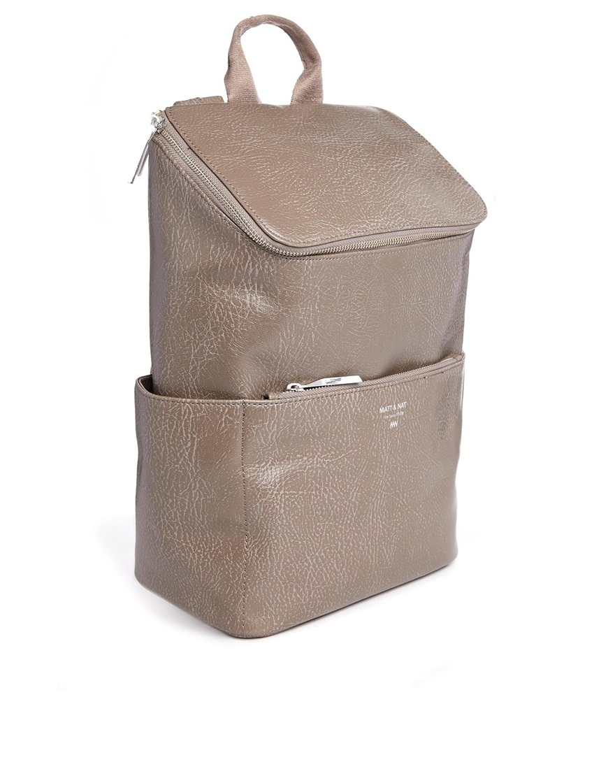 Lyst Matt & Nat Brave Simple Backpack in Taupe in Brown