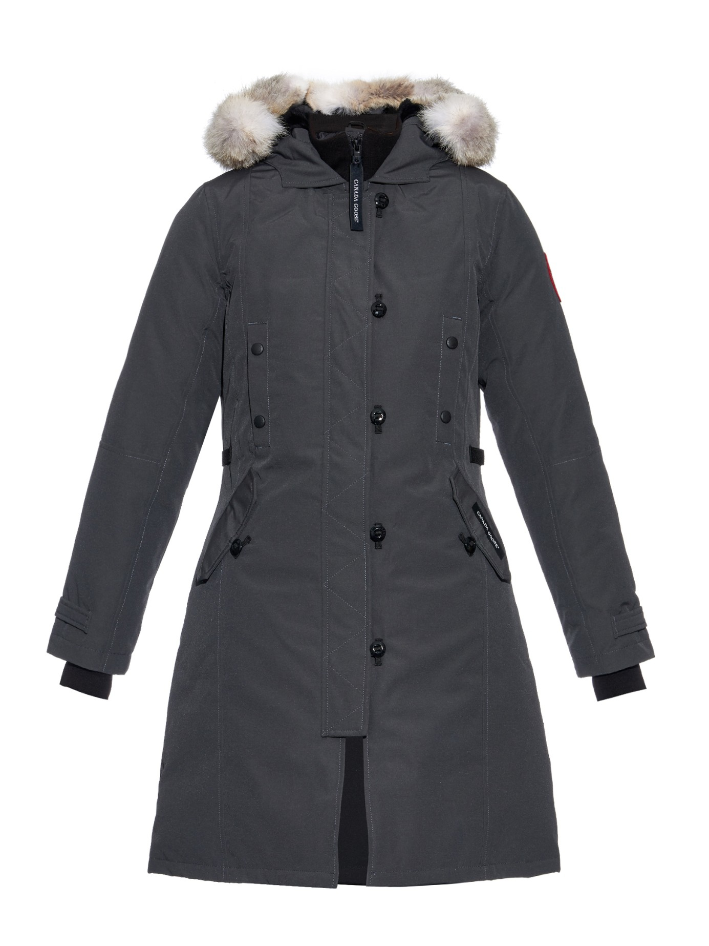 canada goose kensington down coat with fur-trimmed hood