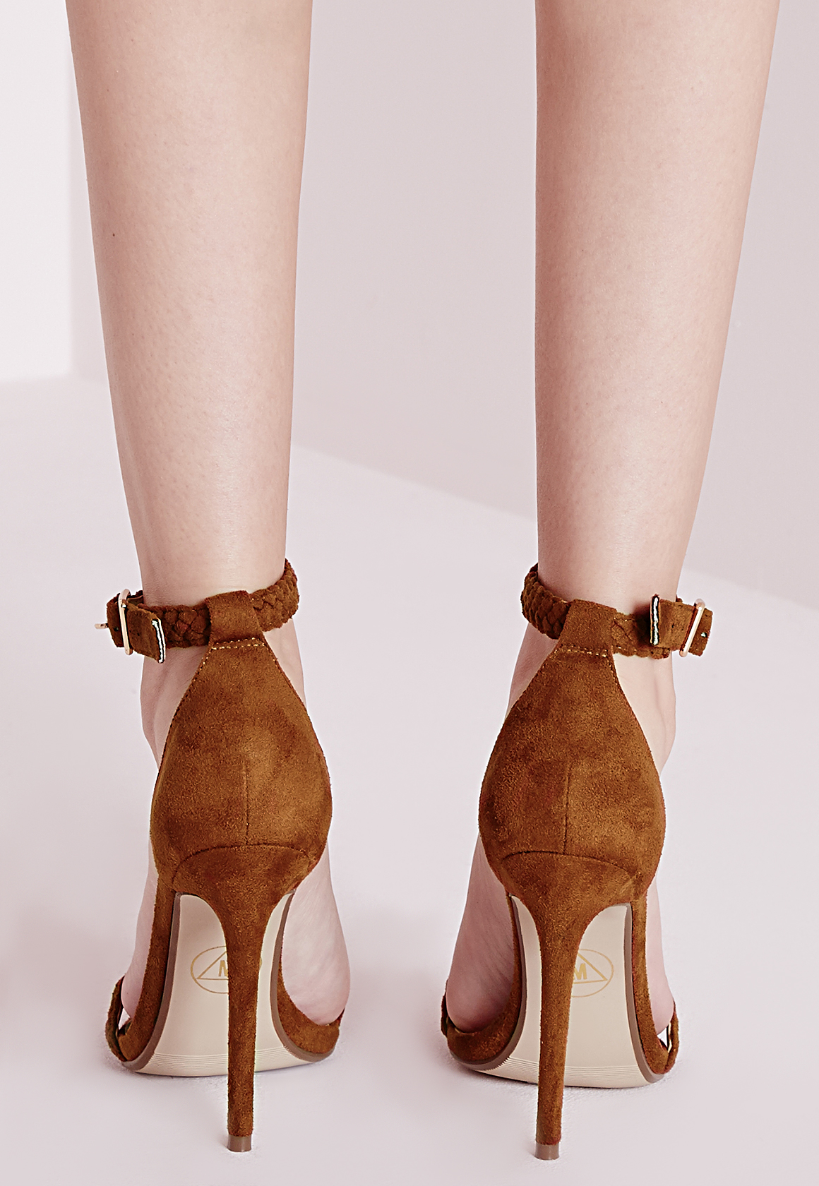 leather barely there sandals