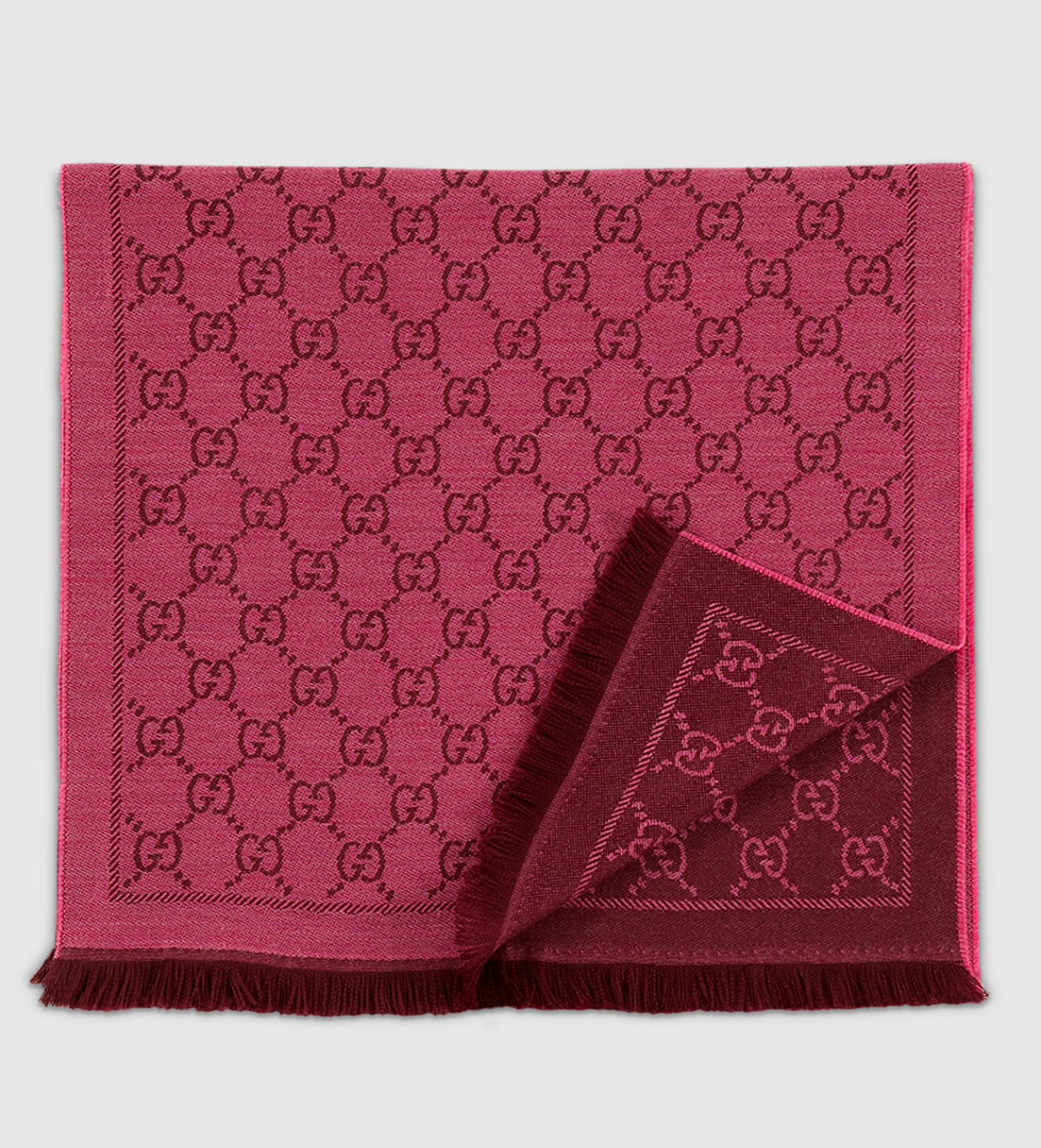 Lyst Gucci Gg Jacquard Pattern Knit Scarf in Purple