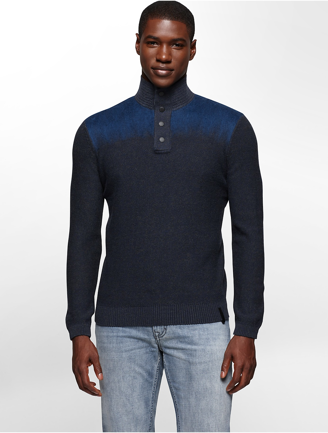 Lyst - Calvin klein Jeans Electric Felted Mock Neck Sweater in Blue for Men