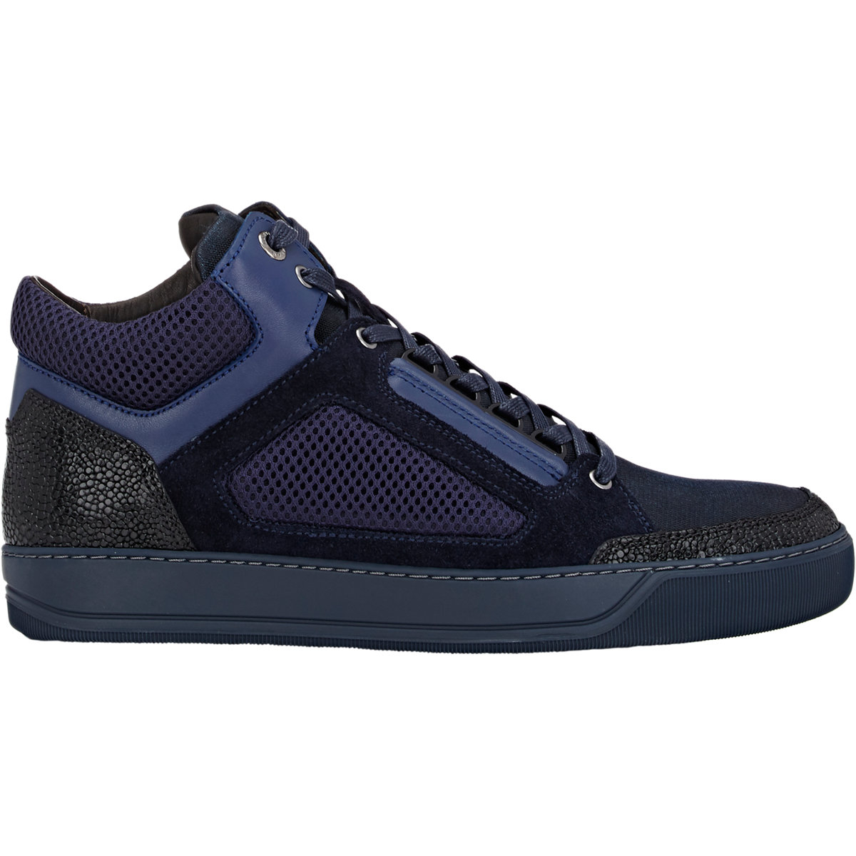 Lanvin Men's Mixed-material Sneakers in Blue for Men | Lyst