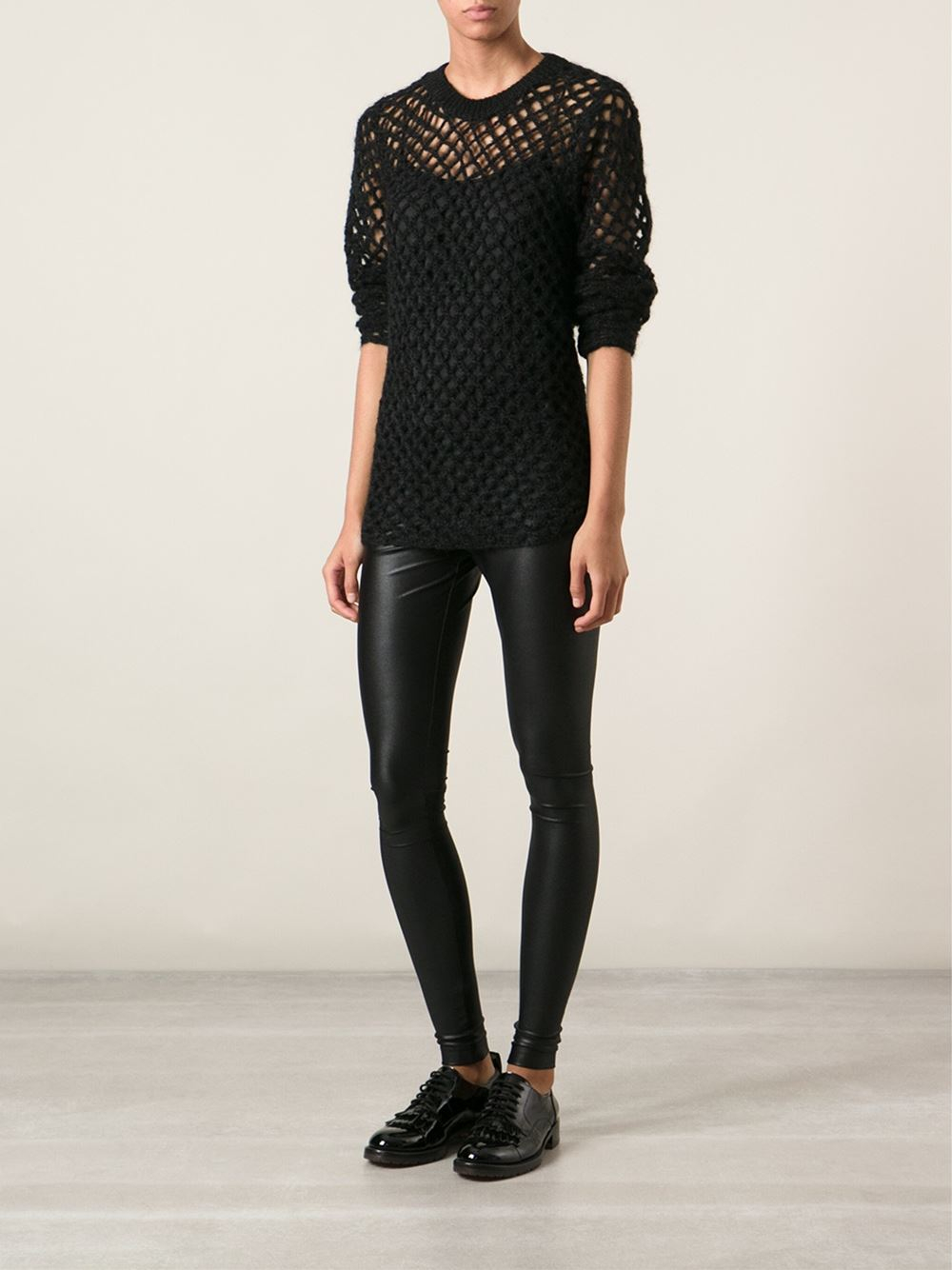 black fishnet jumper