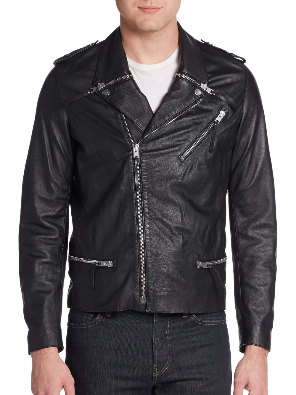 The Kooples Snake-embossed Leather Jacket in Black for Men - Lyst