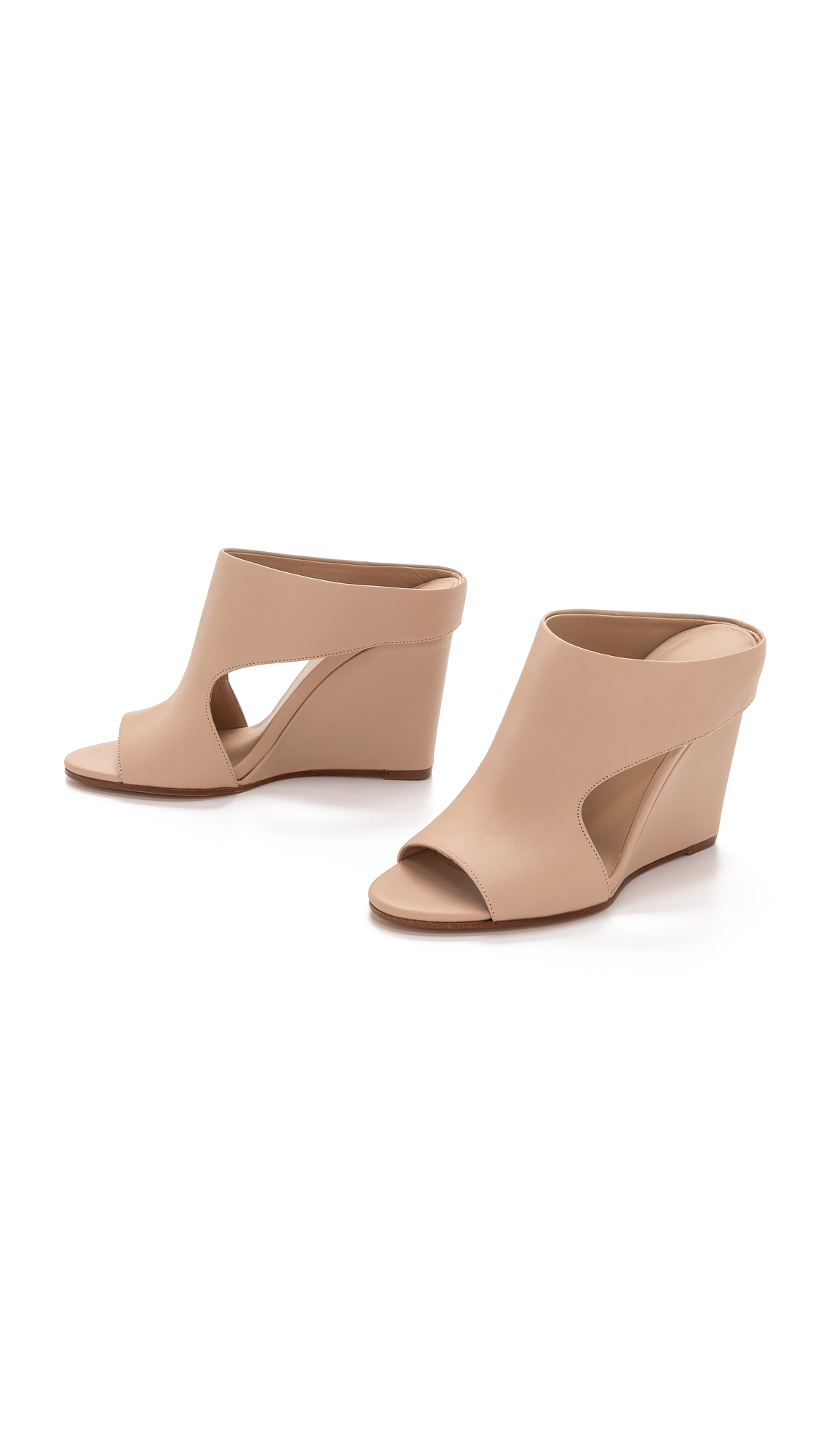 Nude wedge mules Clearance