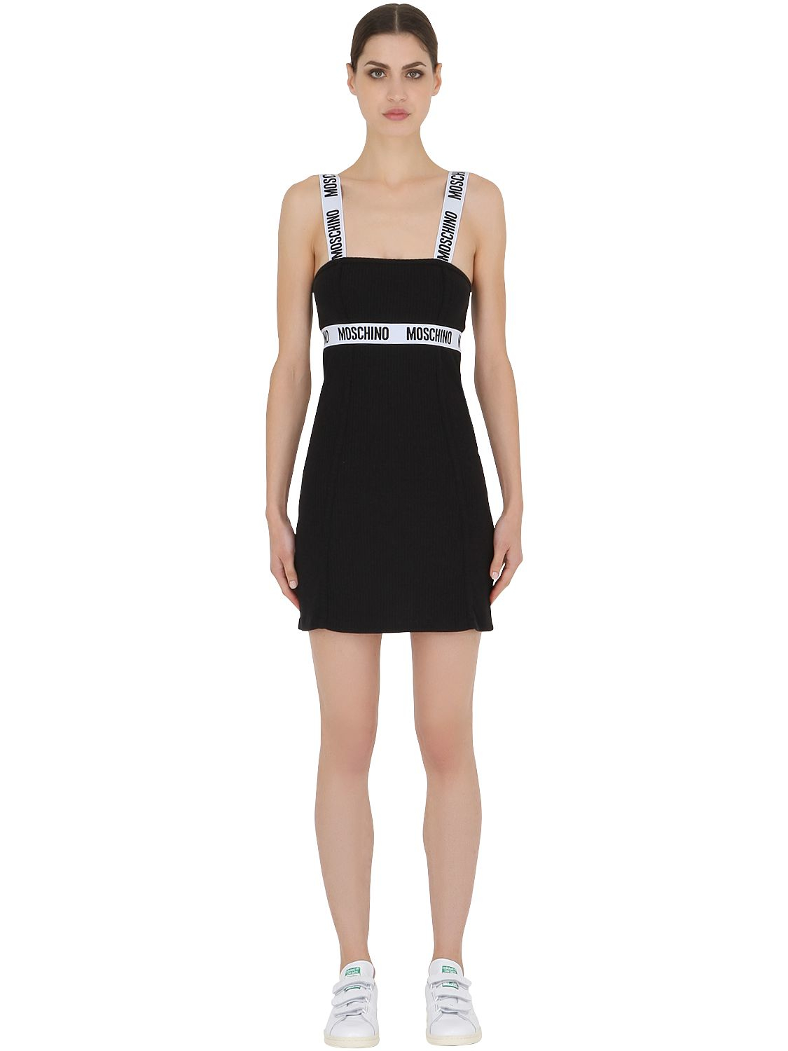 Moschino Ribbed Cotton Slip Dress in 