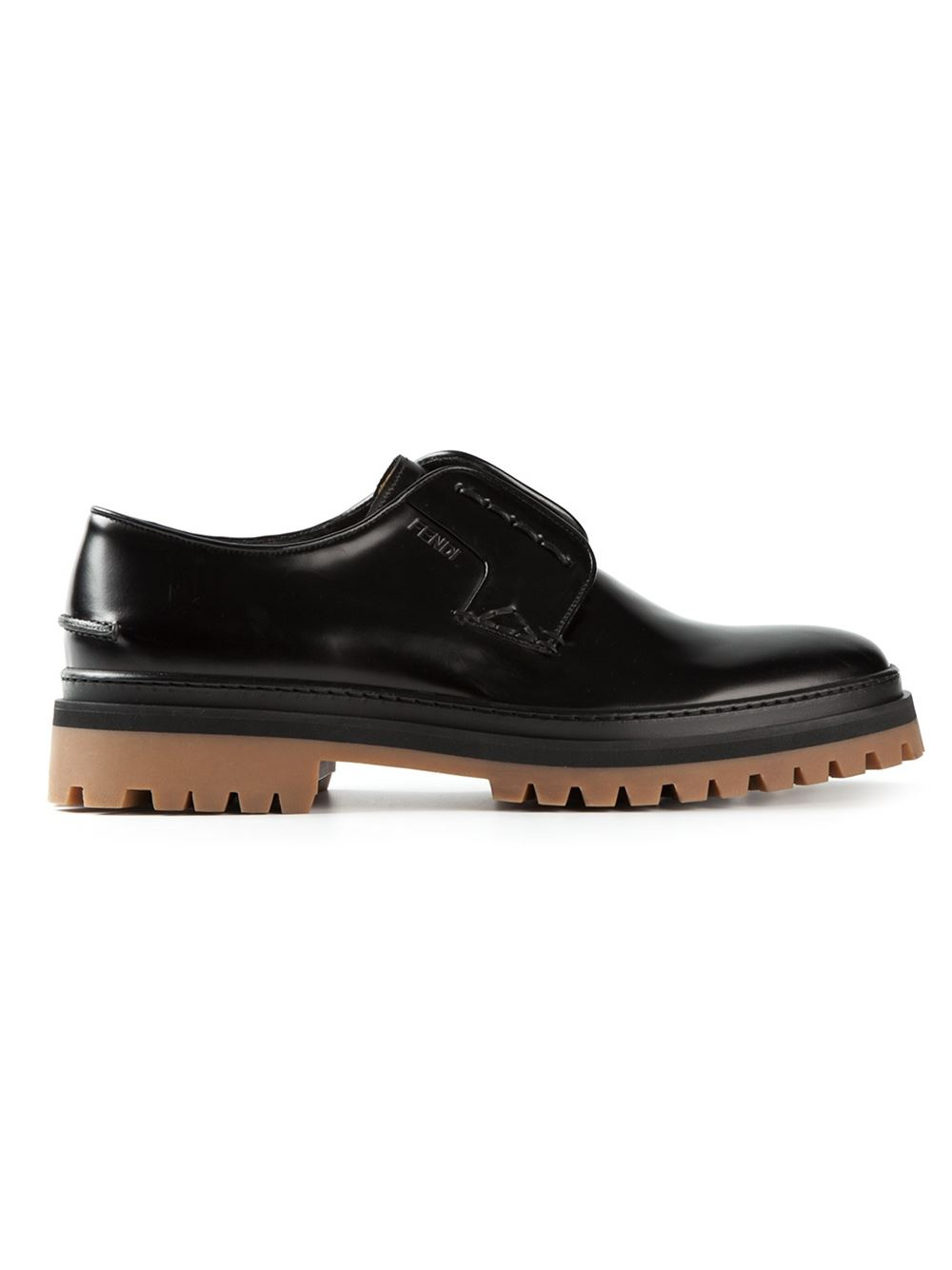 Fendi Chunky Laceless Derby Shoes in Black for Men - Lyst