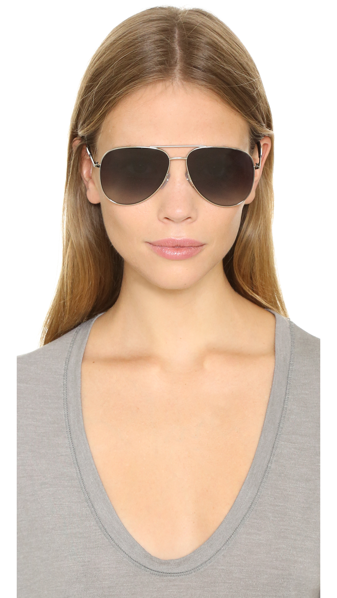 Marc Jacobs Aviator Sunglasses in Metallic | Lyst