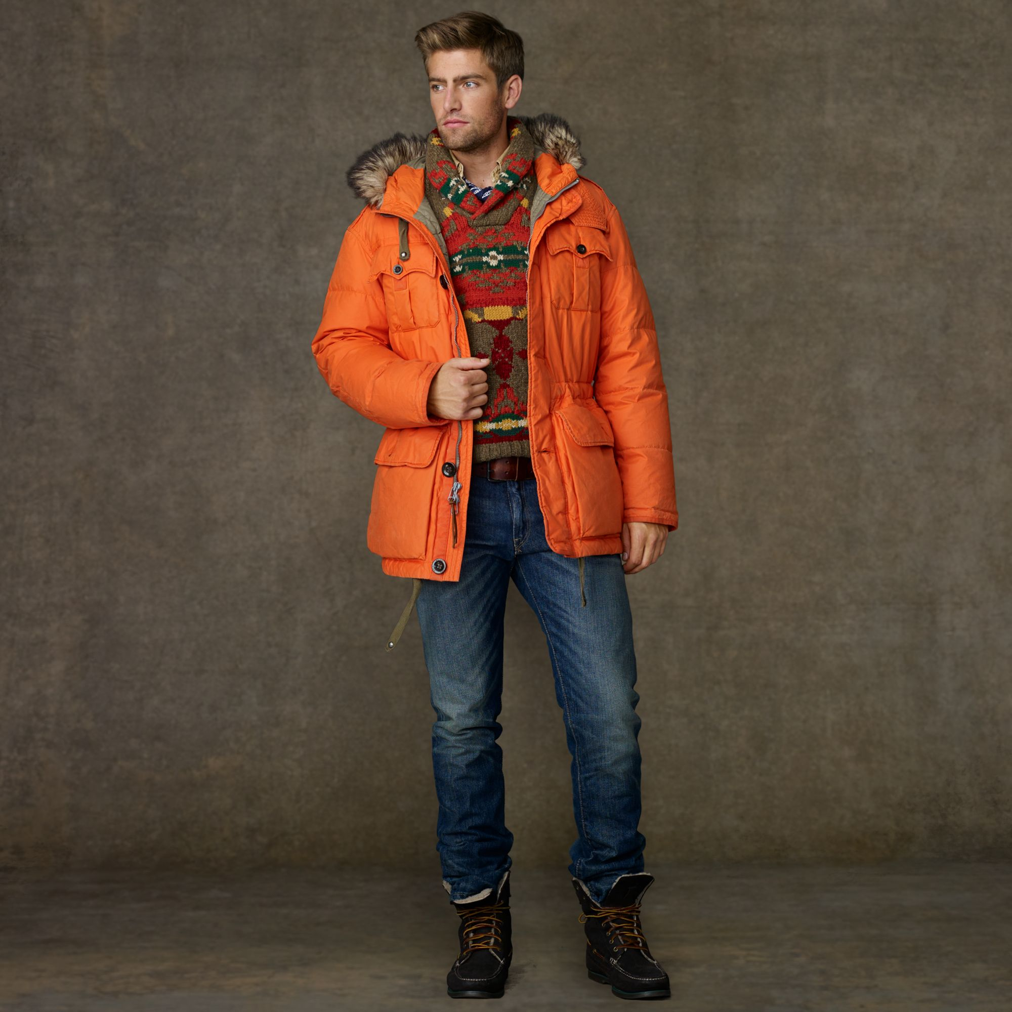 Polo Ralph Lauren Himal Down Parka in Orange for Men Lyst UK