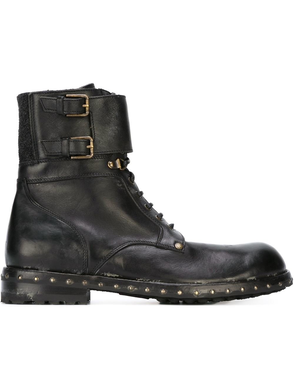 Lyst - Dolce & Gabbana Ankle Strap Utility Boots in Black for Men
