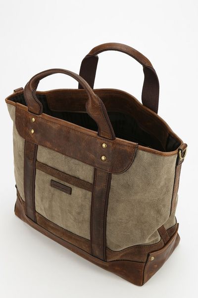 Frye Harvey Canvas + Leather Tote Bag in Green | Lyst