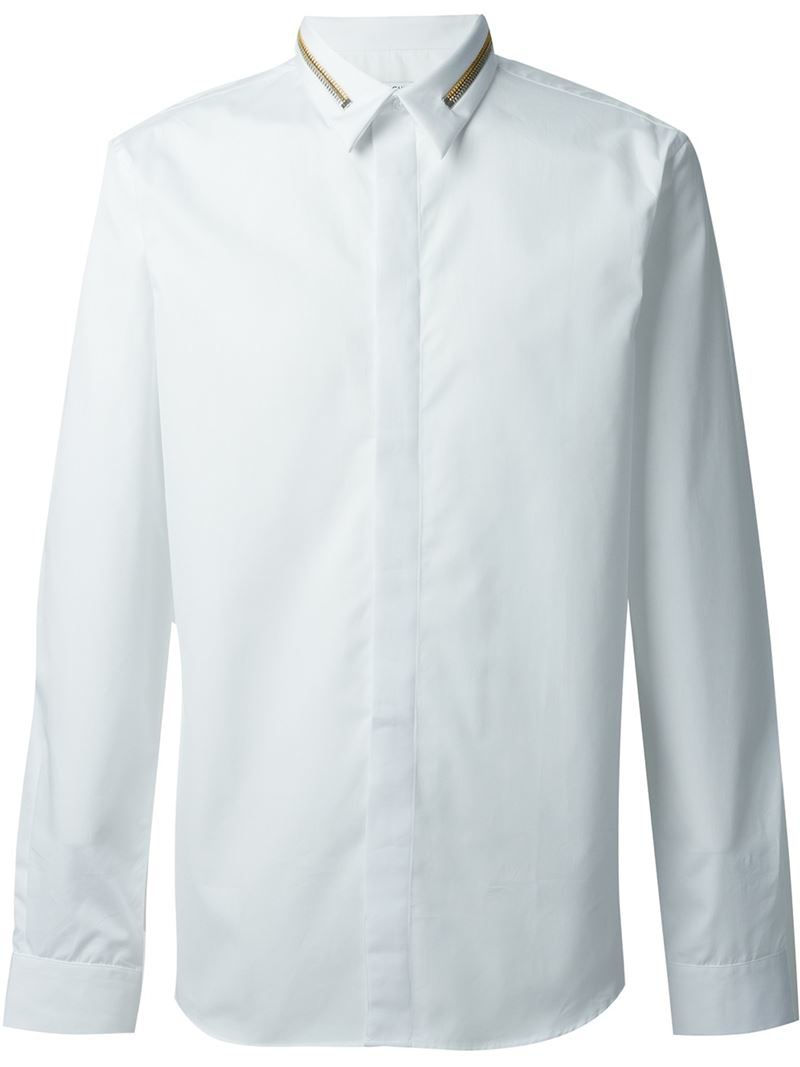 zipper button down shirt