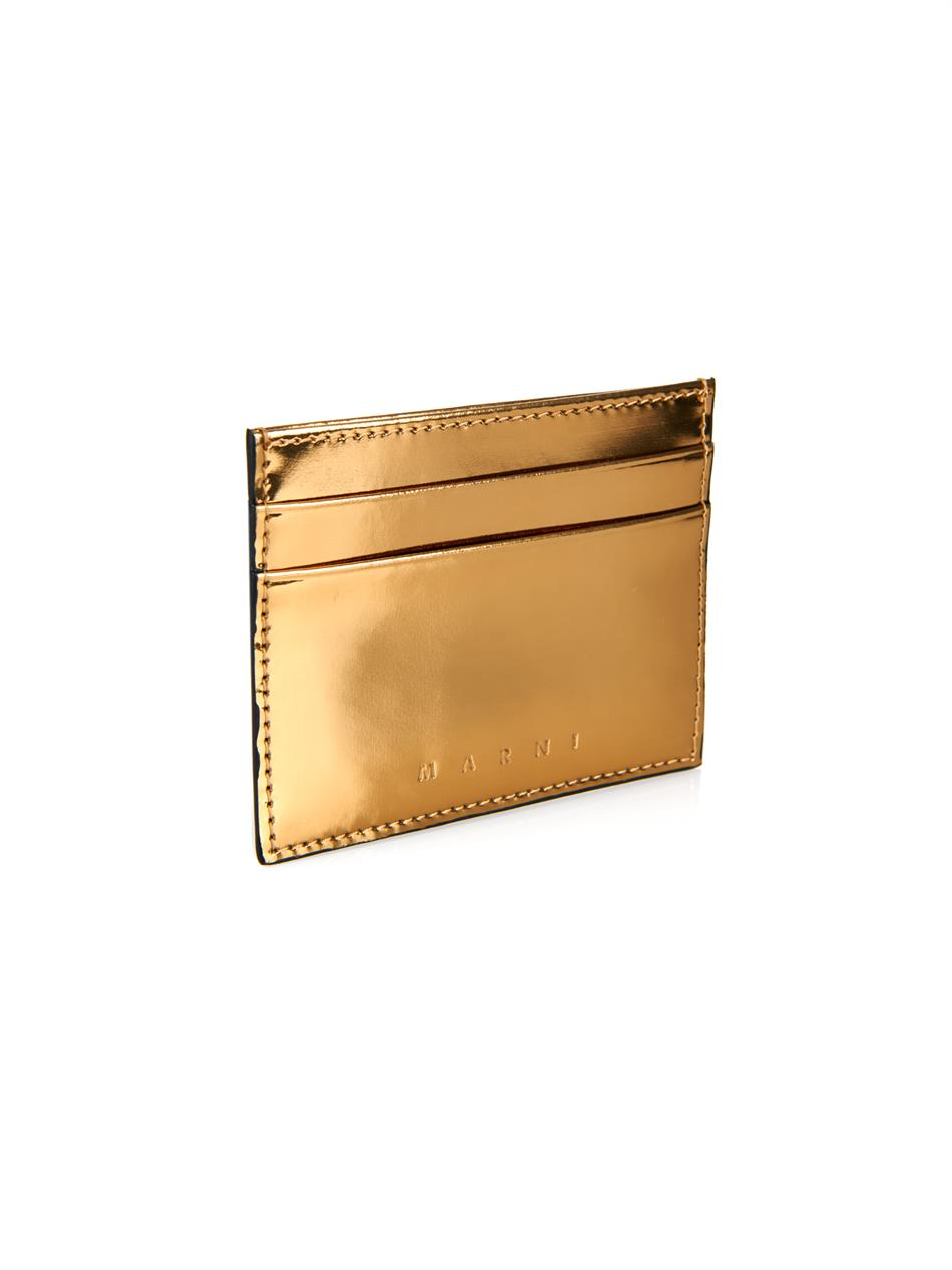 marni metallic leather card holder in metallic lyst marni metallic leather card holder in metallic lyst