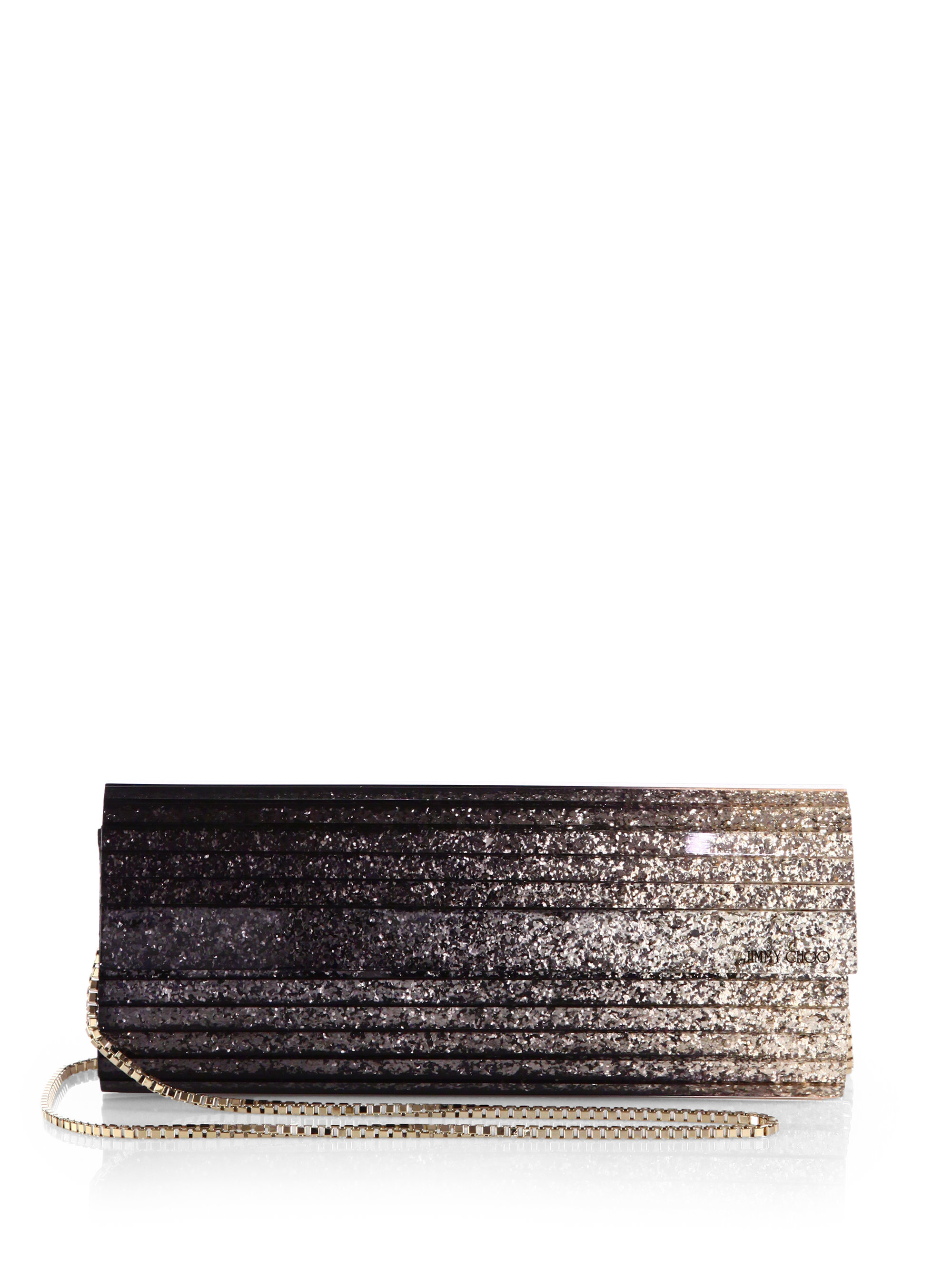 Jimmy choo Sweetie Degrade Glitter Acrylic Clutch in Black Lyst