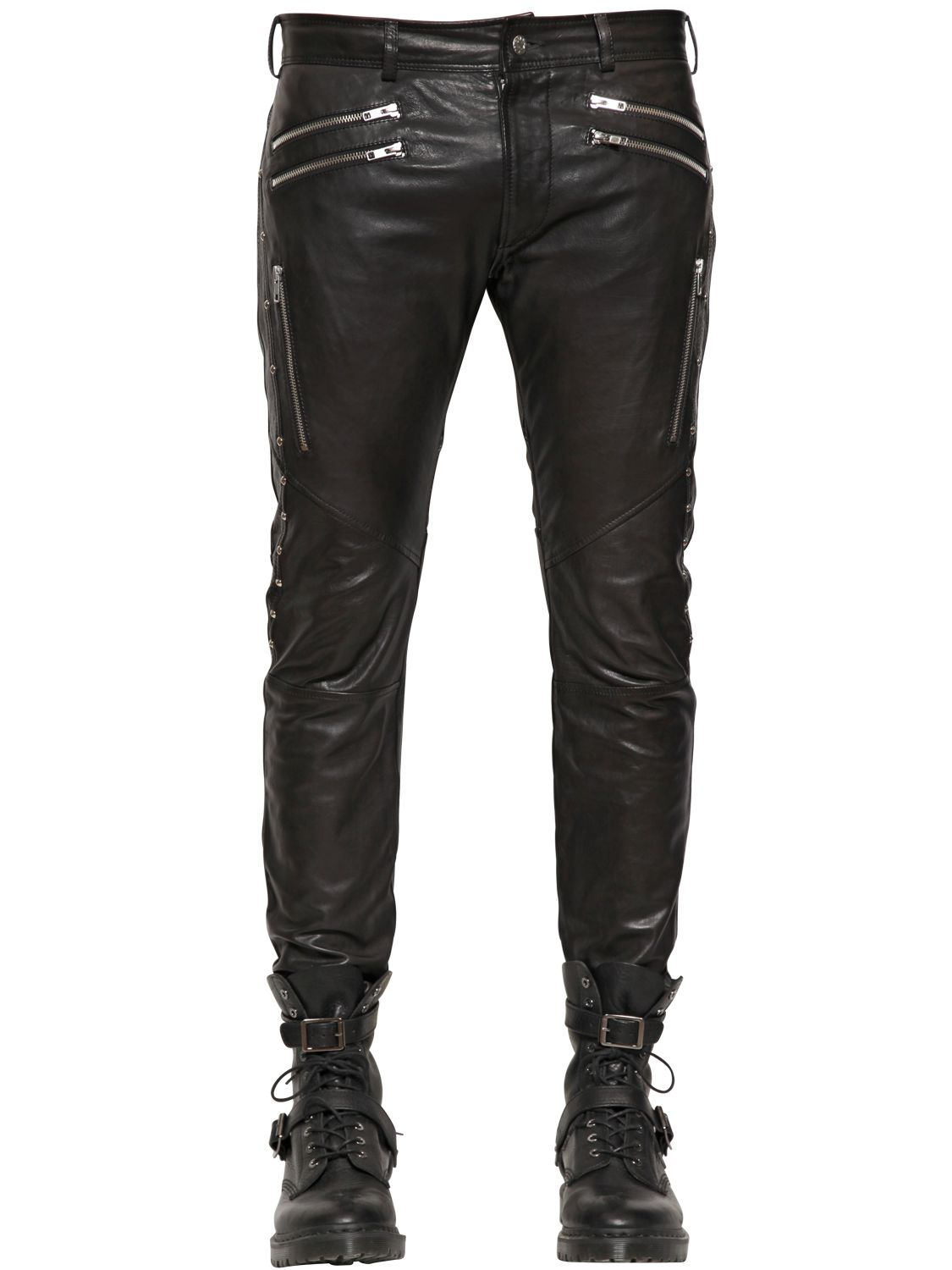 Forsendelse overdraw Trafik DIESEL 17.5Cm Multi Zip Leather Pants in Black for Men | Lyst
