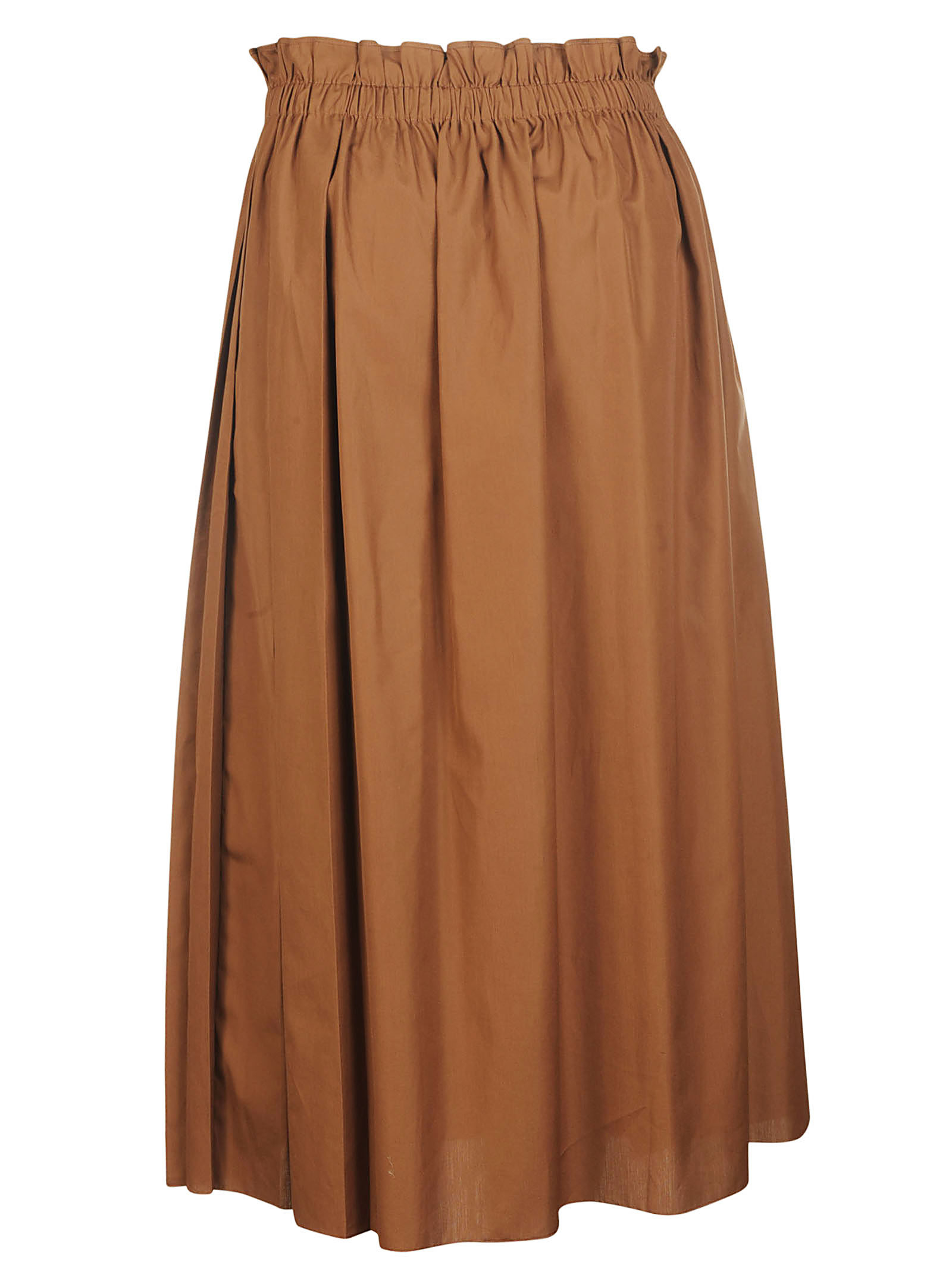 N°21 Pleated Midi Skirt in Brown Lyst