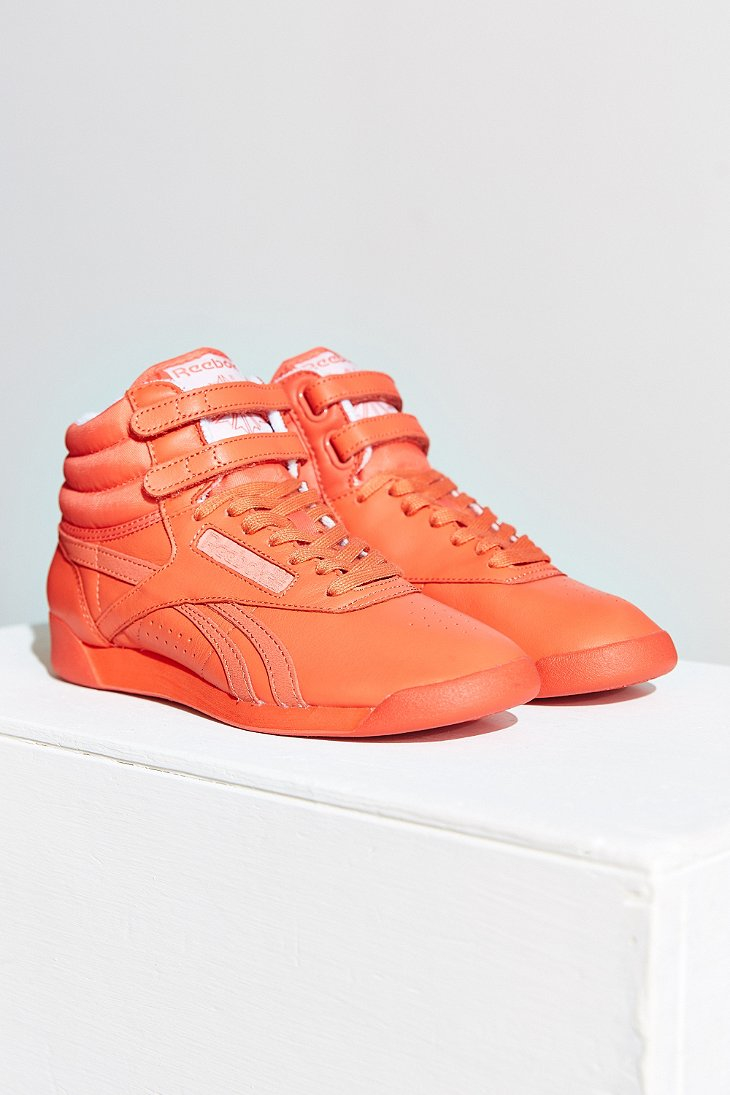 Reebok Freestyle Hi Spirit Sneaker in Orange | Lyst