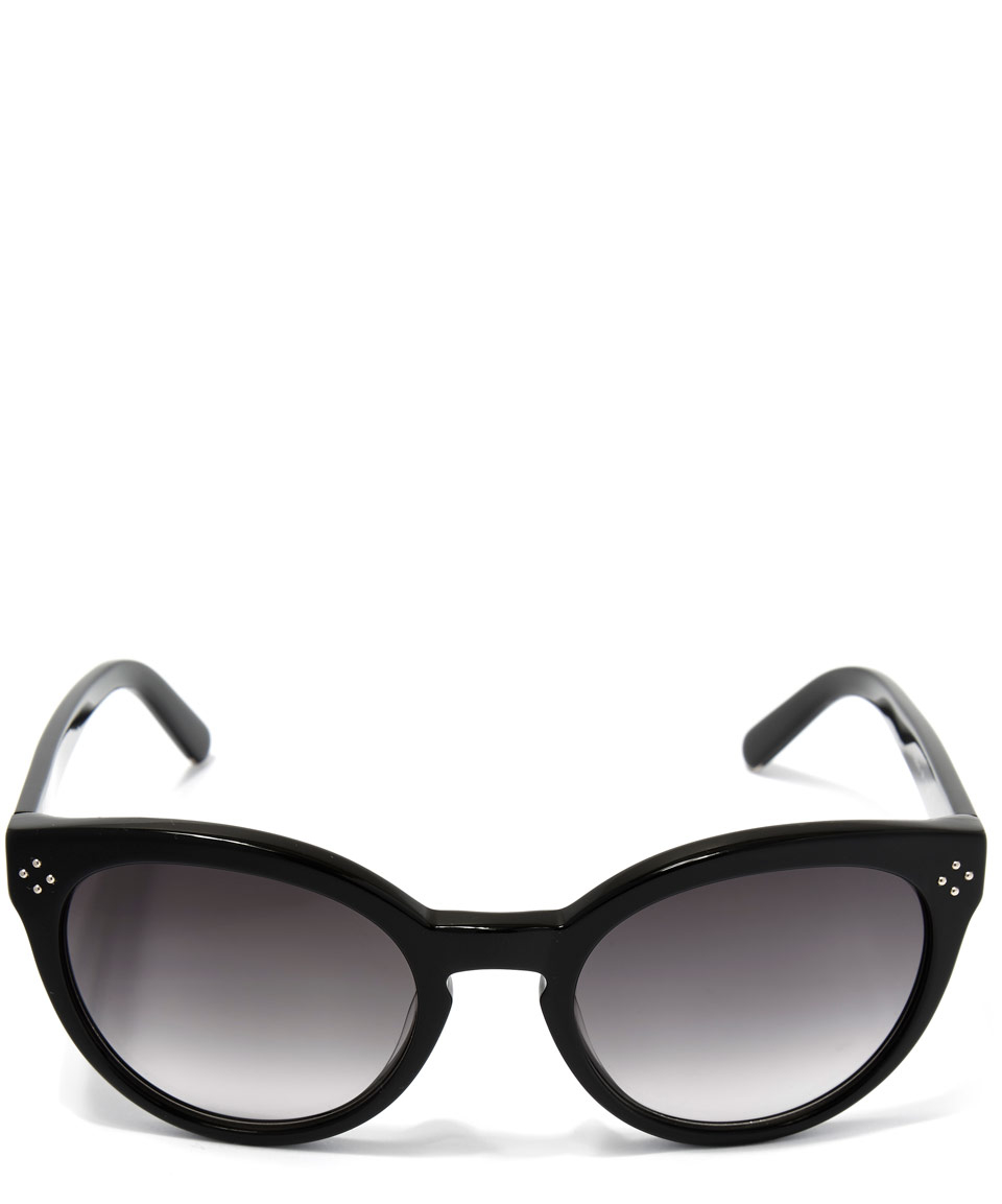 Lyst - Chloé Black Cat-eye Sunglasses in Black