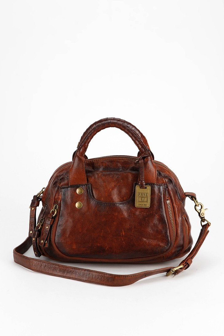 Frye Elaine Vintage Leather Satchel Bag in Brown | Lyst