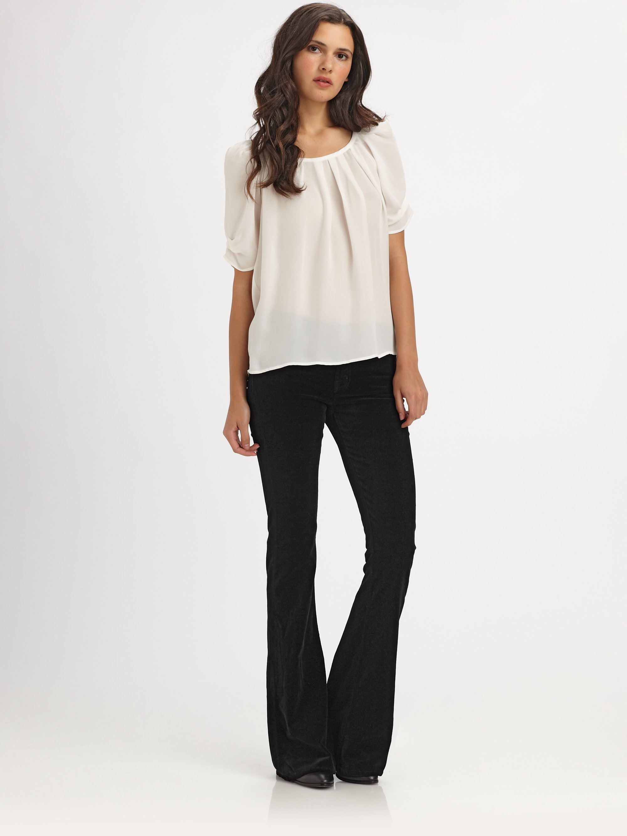 Lyst J Brand Martini Velvet Flare Pants in Black