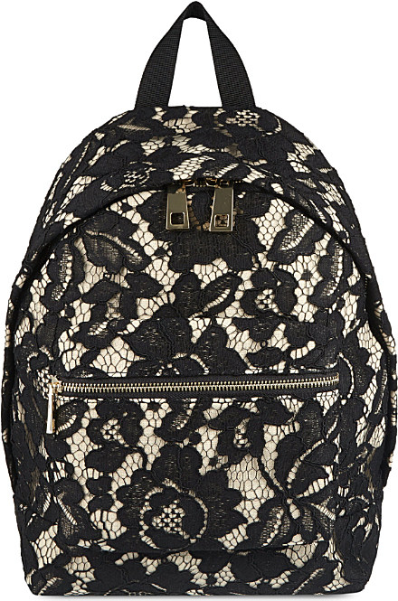 black lace backpack
