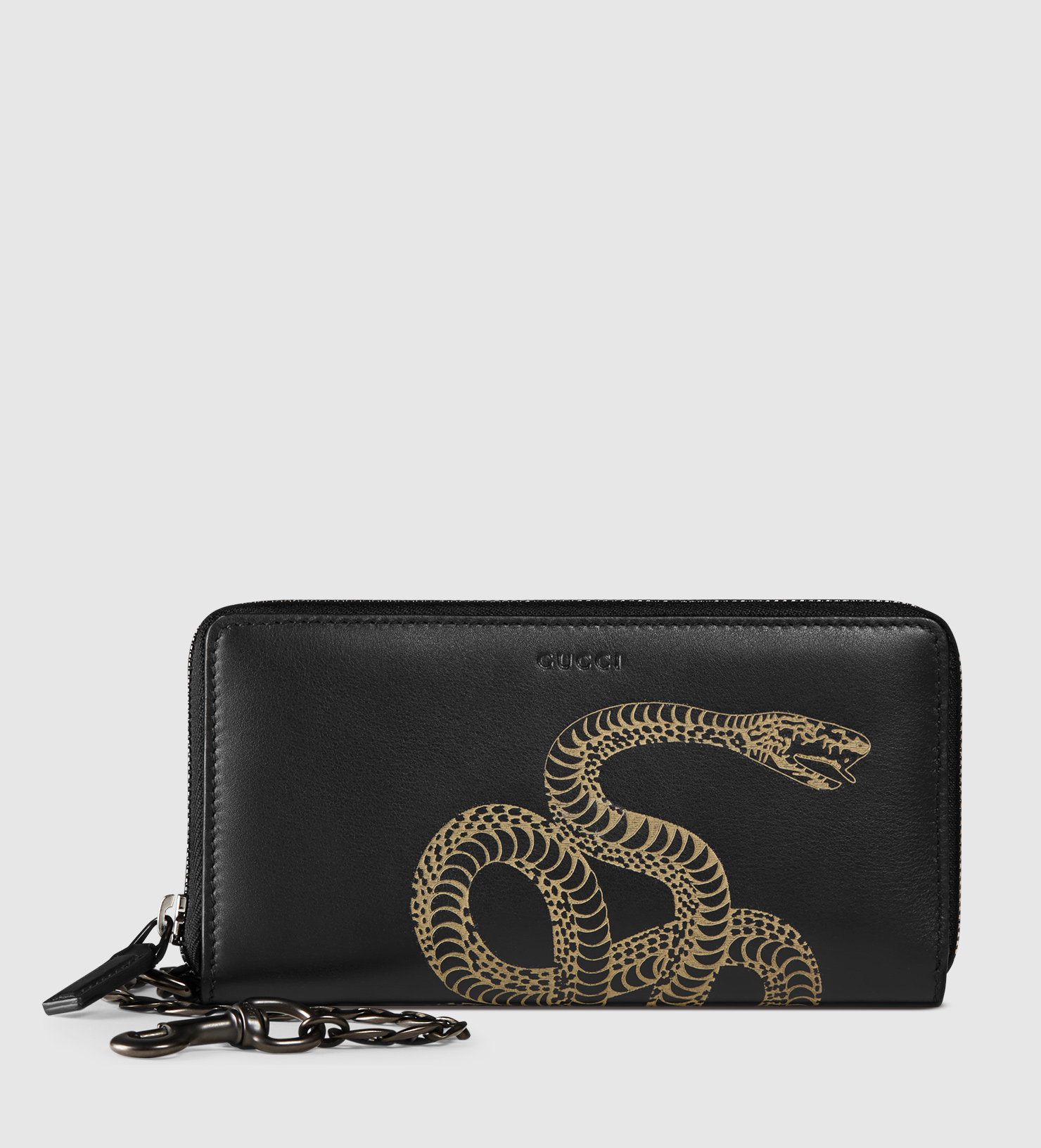 Lyst - Gucci Snake Leather Chain Wallet for Men