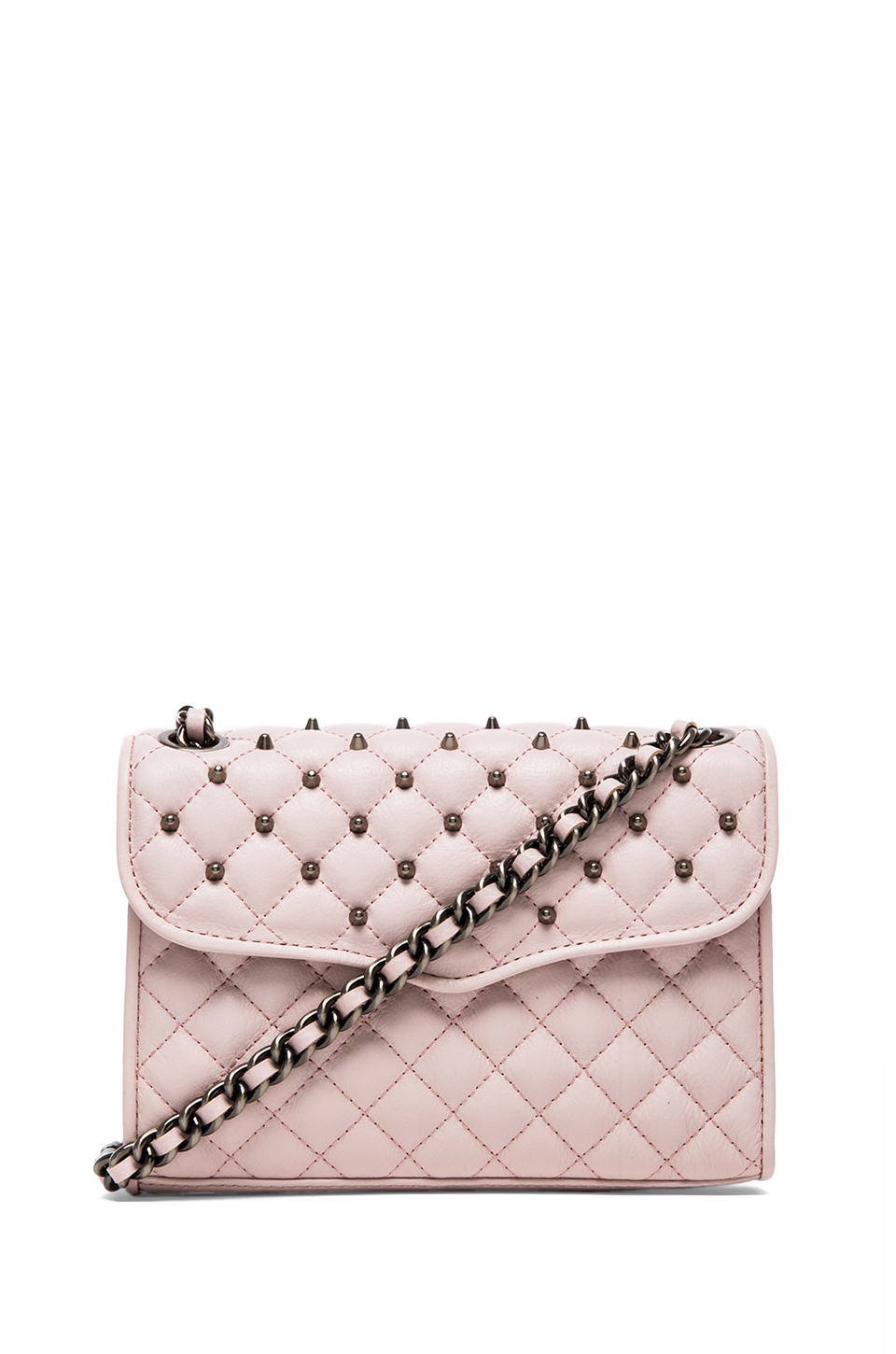 Rebecca Minkoff Quilted Mini Affair with Studs in Pale Pink (Pink) - Lyst