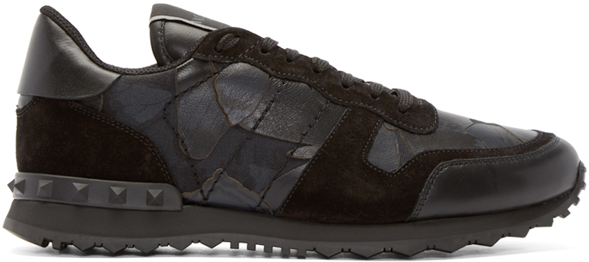 mens black camo valentino trainers