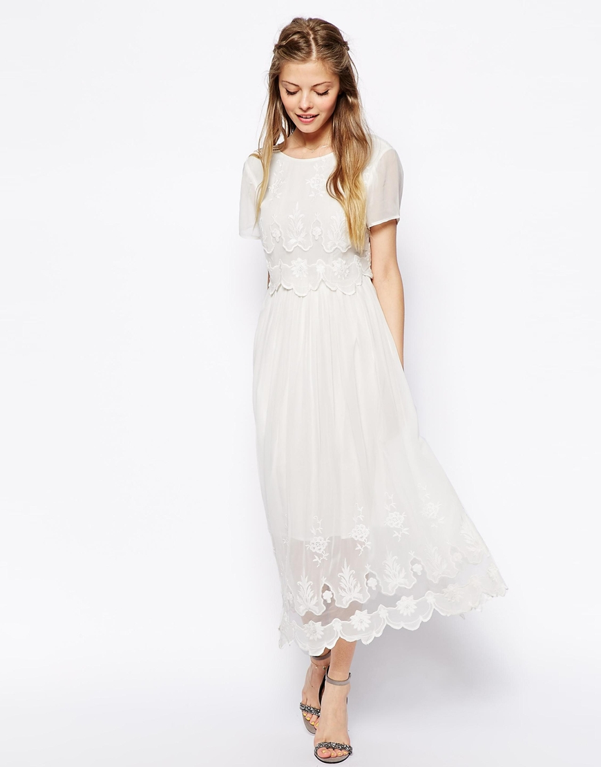 white midi casual dress