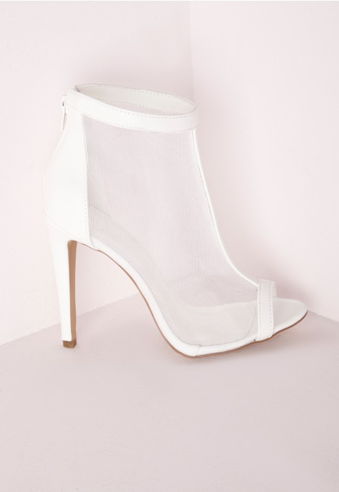 mesh open toe booties