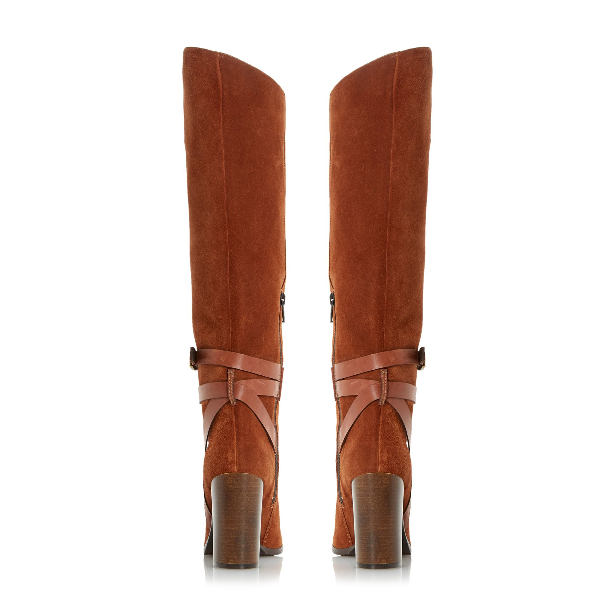 dune double strap knee high boots