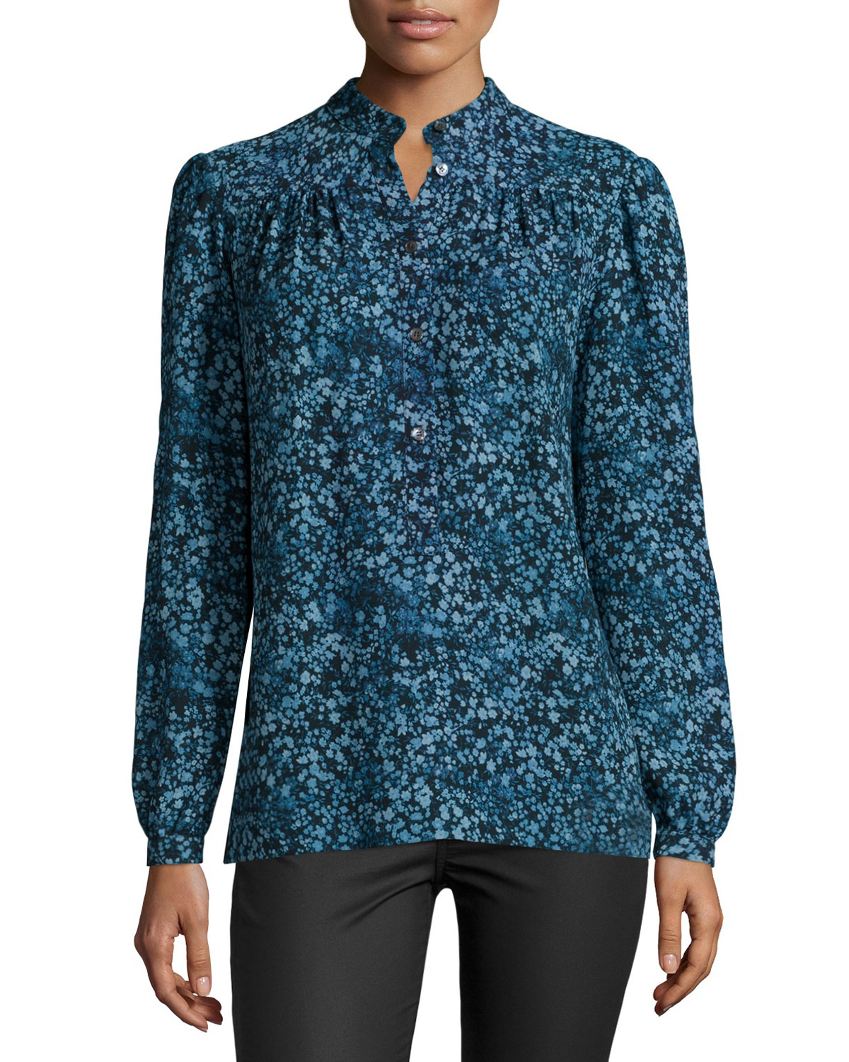 michael kors blue blouse