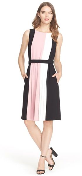 Kate Spade Color-Blocked Pleated Dress in Pink (ROSE JADE MULTI ... Kate Spade Color-Blocked Pleated Dress in Pink (ROSE JADE MULTI ...