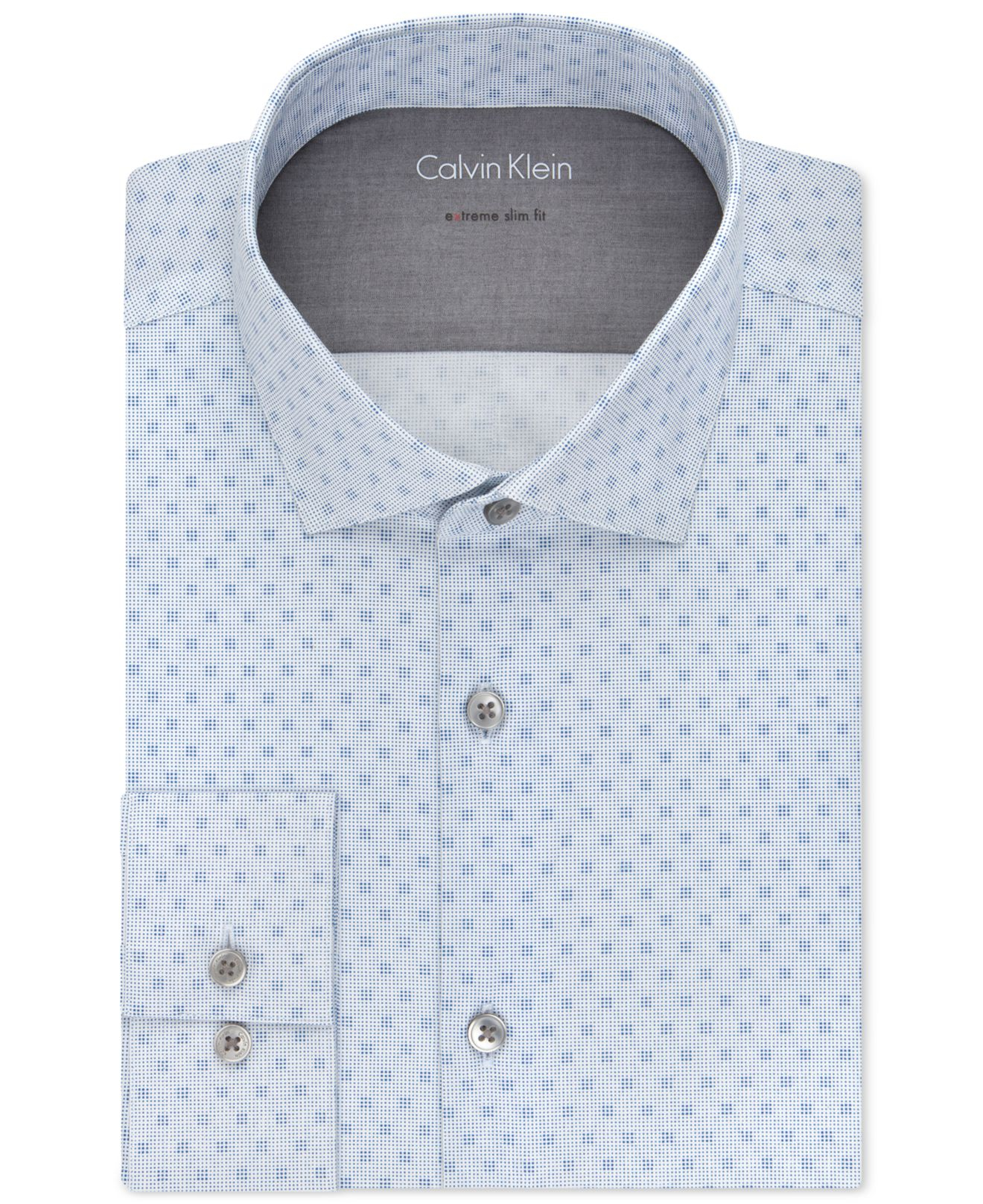 Calvin Klein Cotton X Extra Slimfit Blue Ice Print Dress Shirt for Men