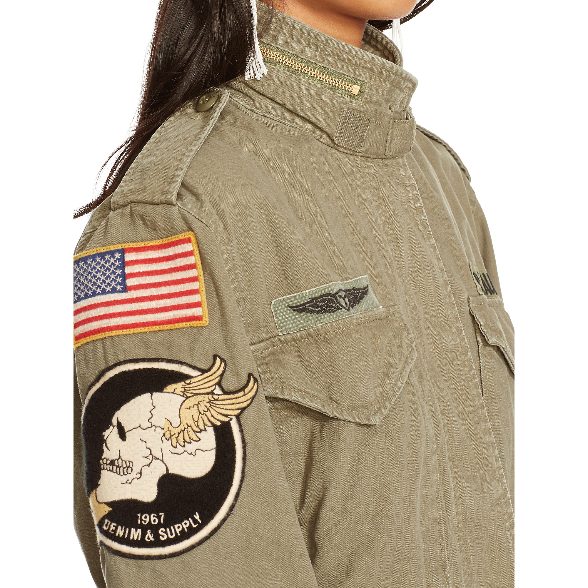 Denim & Supply Ralph Lauren Military Patches Field Jacket in Green | Lyst