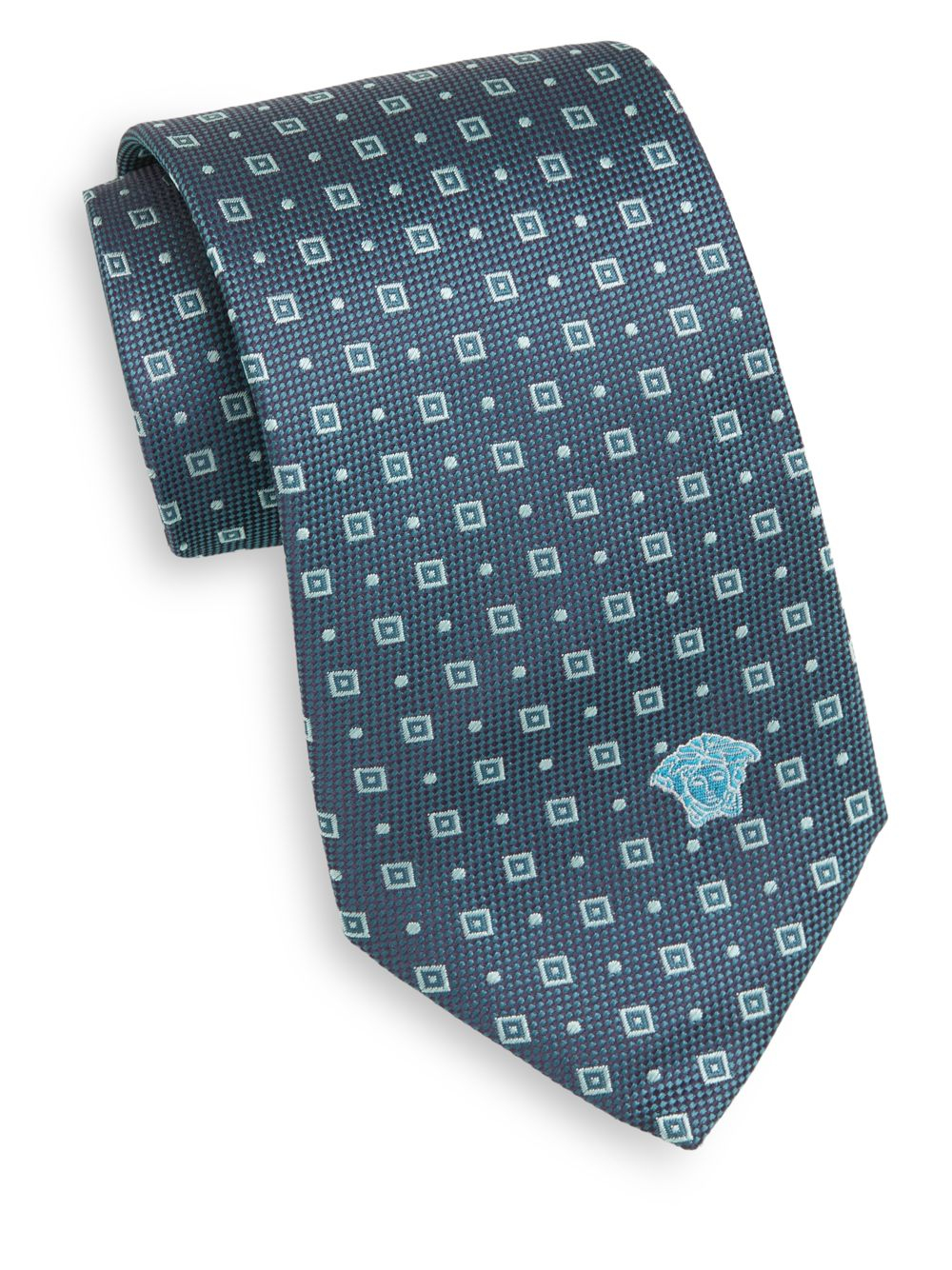 Versace Silk Foulard Tie in Green for Men Lyst