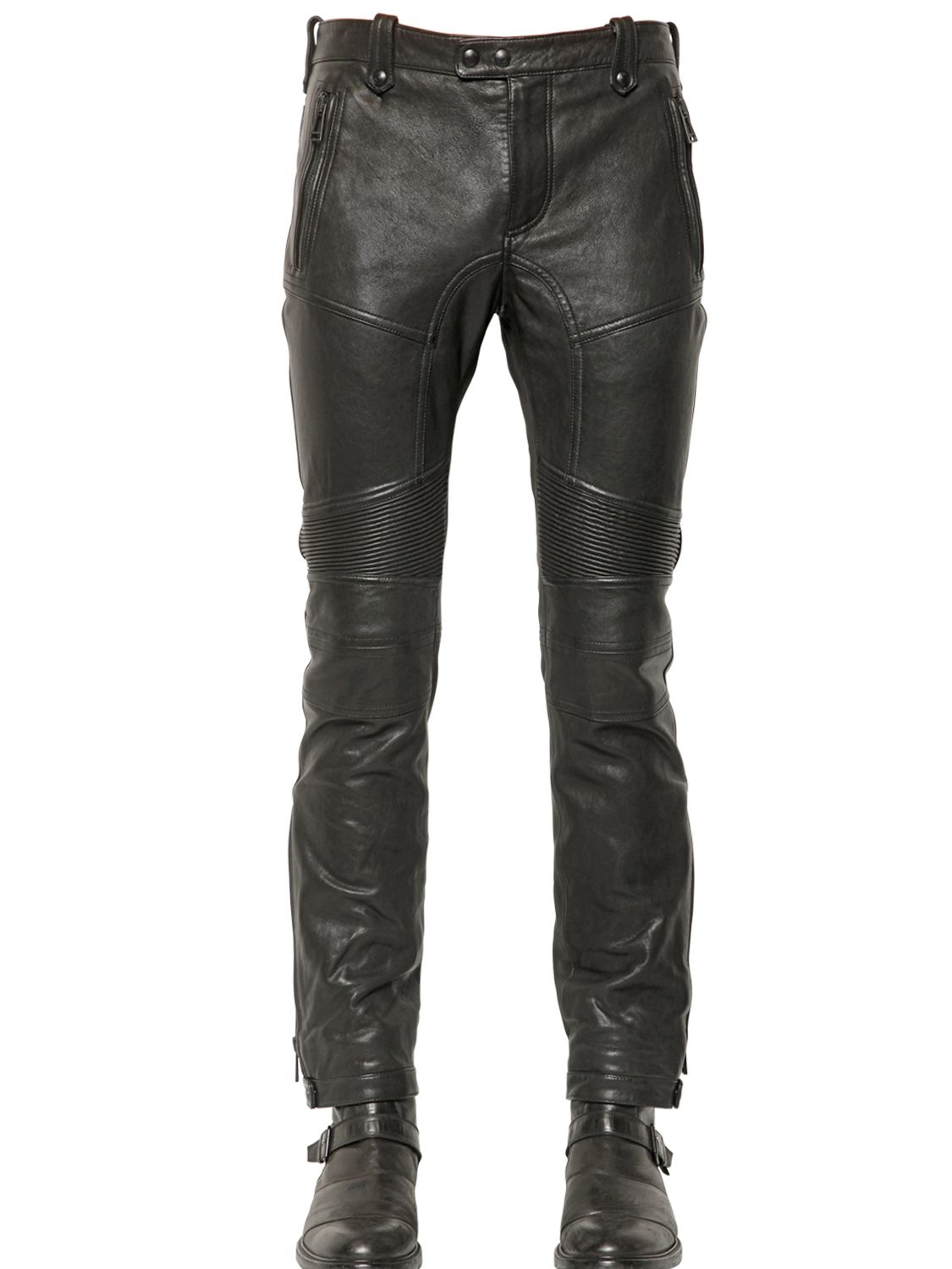 Belstaff Westmore Washed Leather Pants in Black for Men | Lyst