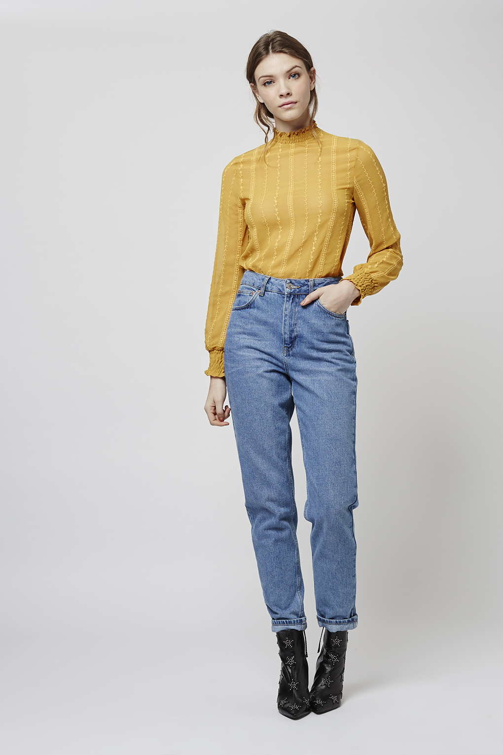 topshop yellow blouse