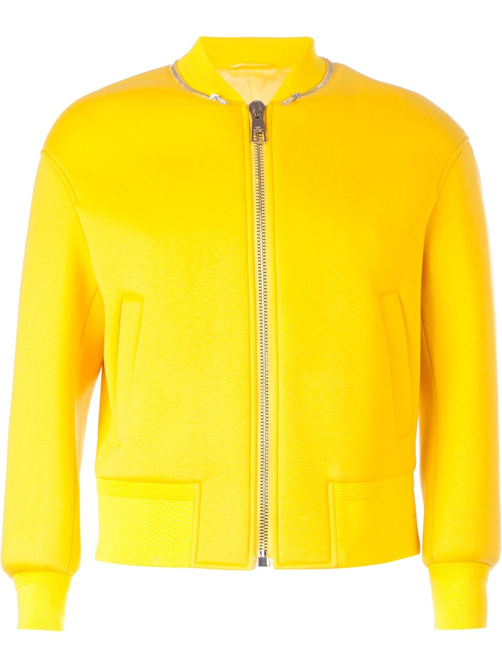 Neil Barrett Zip Collar Bomber Jacket in Yellow & Orange (Yellow) for ...