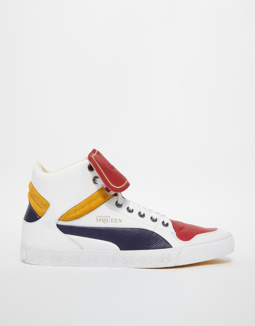 Alexander McQueen X Puma Street Climb Mid Trainers in White (Blue) for Men  | Lyst