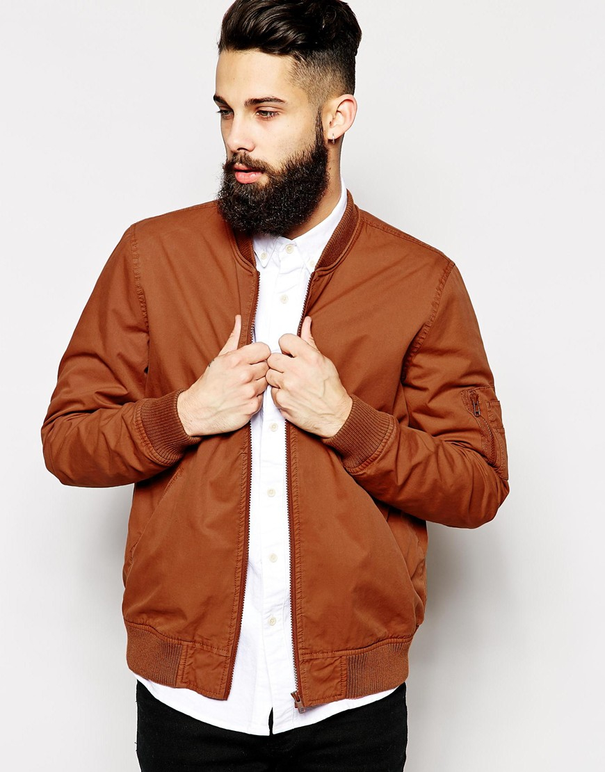 burnt orange bomber jacket