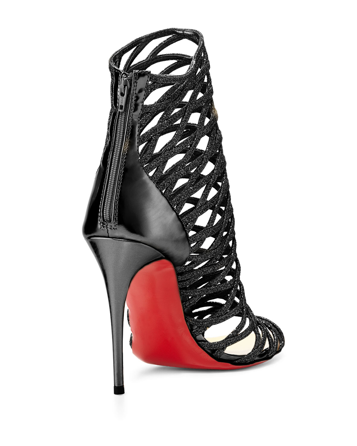 Christian Louboutin Mille Cinque Glitter Lattice Red Sole Bootie - Lyst