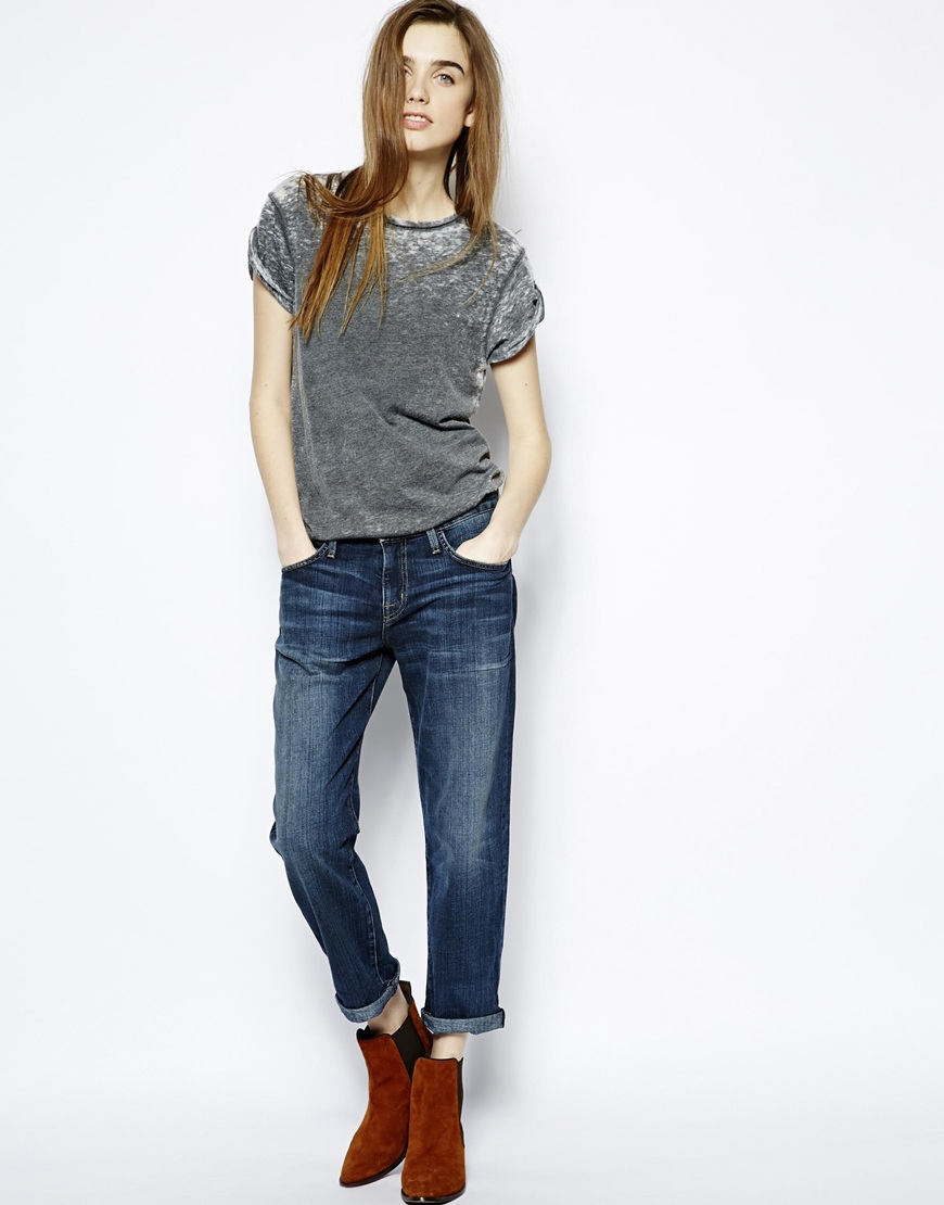 Current/Elliott Current Elliott Boyfriend Jeans in Blue - Lyst