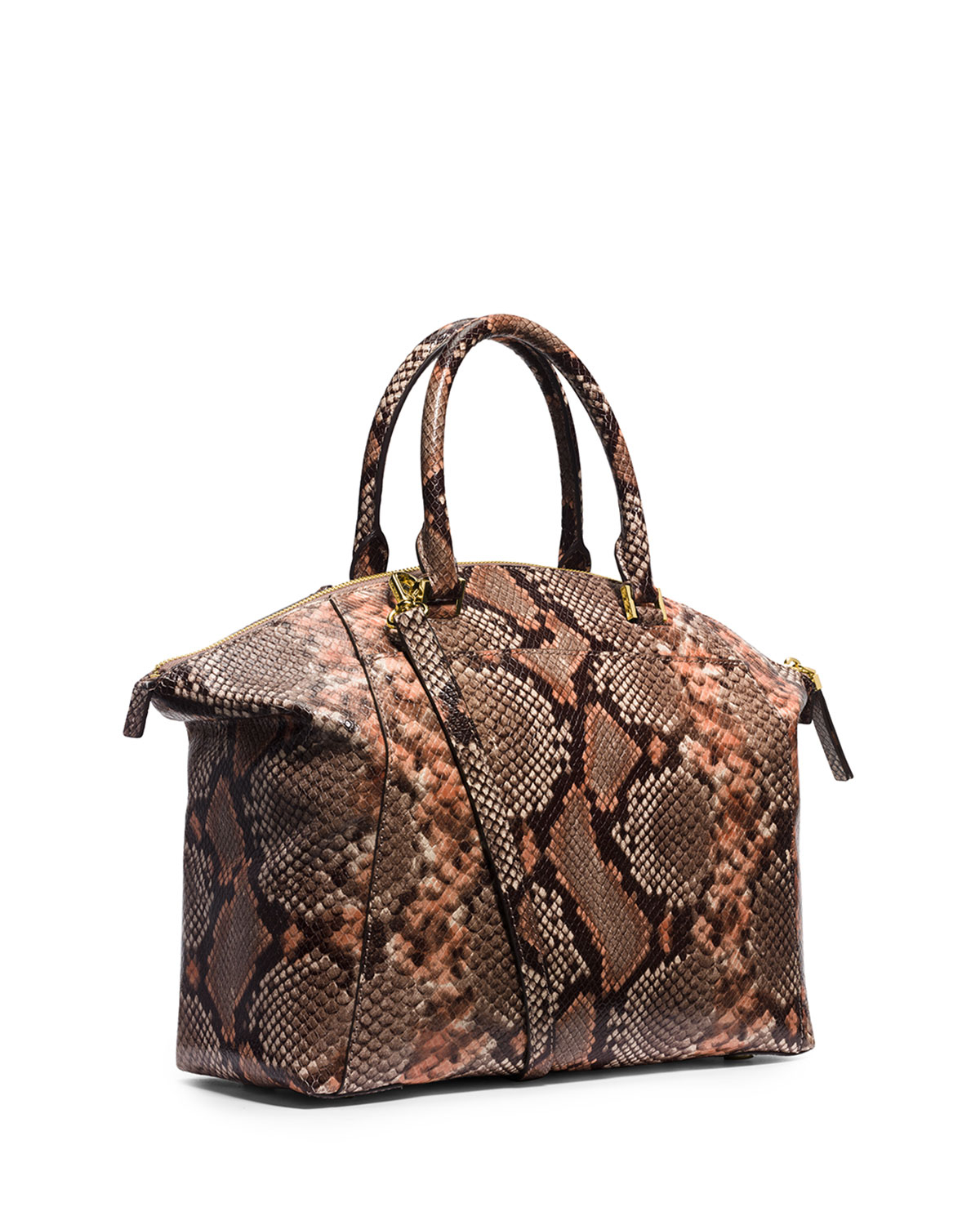 Lyst Michael Kors Riley Large Python Print Satchel Bag In Gallery