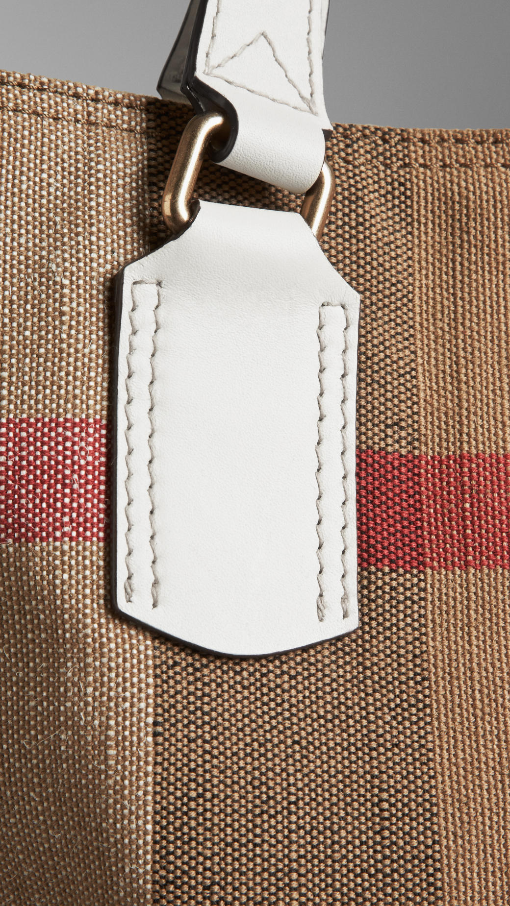 Burberry Medium Canvas Check Tote Bag in Brown Lyst